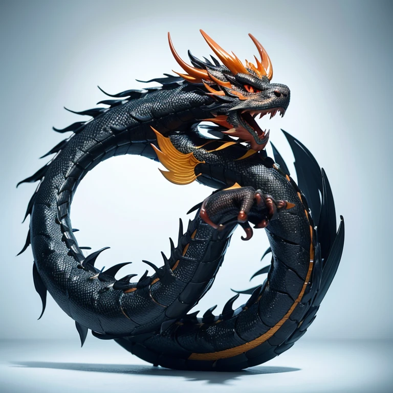 Help me generate a Chinese dragon，Ink wind，Handsome