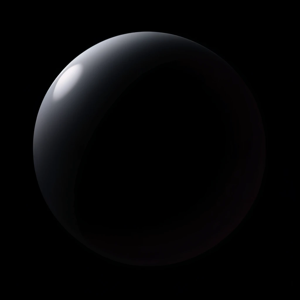 A black sphere outline on a black background