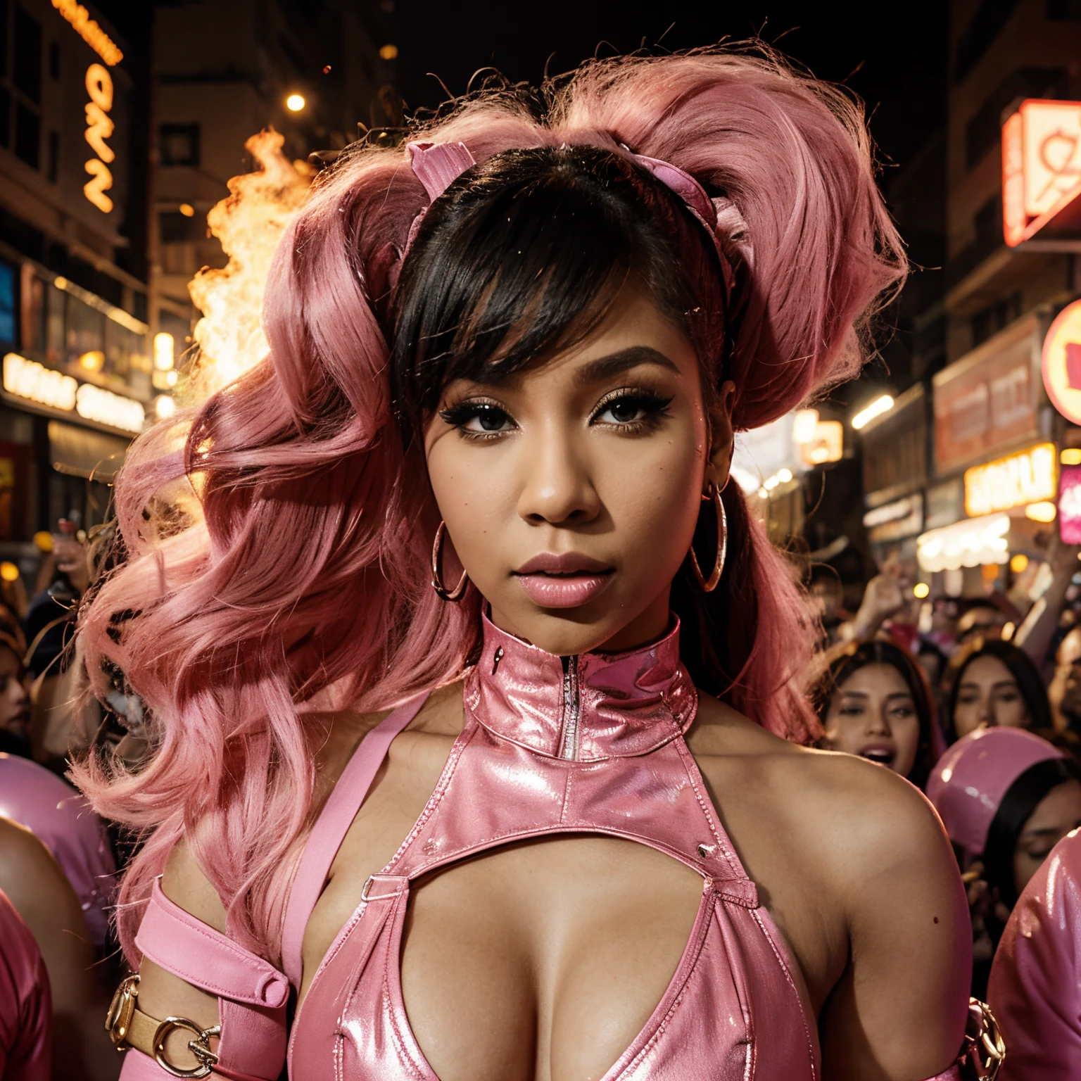 Nicki Minaj pink gag city on fire