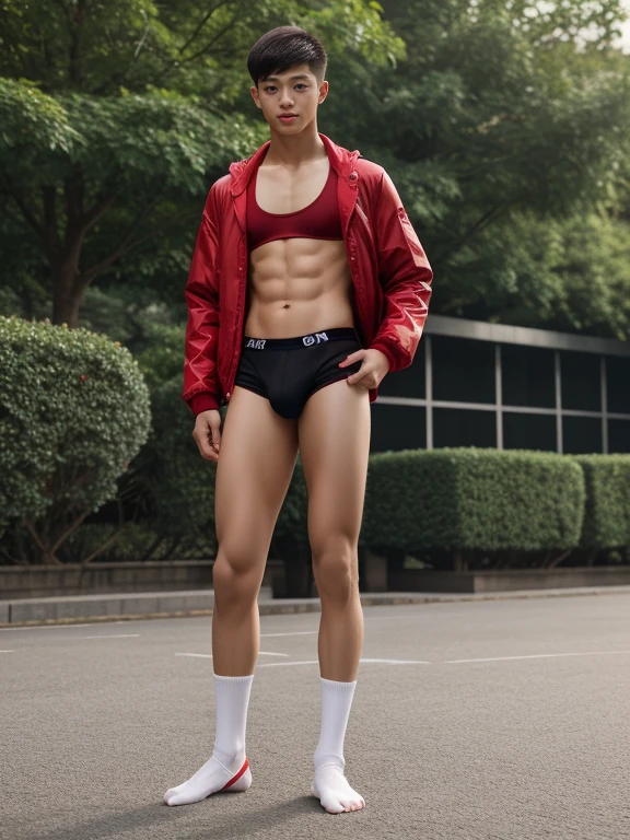 teenagers , young , light-skin , wearing an dark red sexy underwear, tmasterpiece,k hd,the feet,Transparent sports vest,semi transparent,black long socks,The barefoot , red colour , handsome and cute , extreme cute boy , white skin , dark red underwear boxers shorts , extremely tall and cute boy ,oppa model , handsome model , full body , dark red boxers underwears short shorts , black socks , white light-skin , Chinese model , young boy , white skin , handsome and extremely cute , red boxers underwear shorts , long black socks , handsome model , at the park , jogging , model oppa , long legs , jogging , running , high knee black socks ,black long socks , stand up , extremely tall , extremely high , red underwears , red sports underwear , long black socks , clean and white legs , Chinese model , extremely long legs , looking at the camera , clean and white thigh , heavy bulge , kid face , baby face , wearing jacket , red underwears boxers , light and white skin , Chinese model , strike a pose , sexy pose