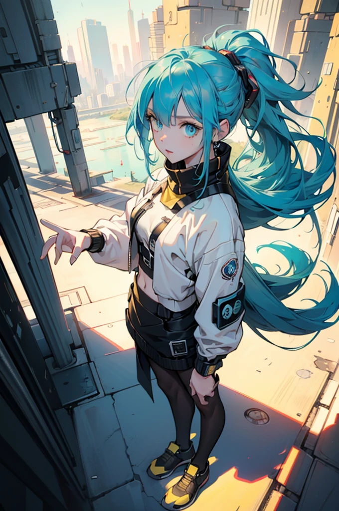 Round image,(masutepiece:1.3), (best qualtiy:1.2), (An ultra-fine illustrations:1.2), (masutepiece), High quality, high detailing,(Solo:1.4),((Round image)),[(White background:1.1)::5],[(Cyberpunk:1):5],[(Game Character Portrait:1.2):5],

{1 girl},{Solo},(((Full body))),{{{only five fingers}}},((yellow))The long-haired((Yellow and (Wiz)),Long hair,Whole body, pantyhose,look at viewr, From  above, aqua eyes, Cyberpunk,