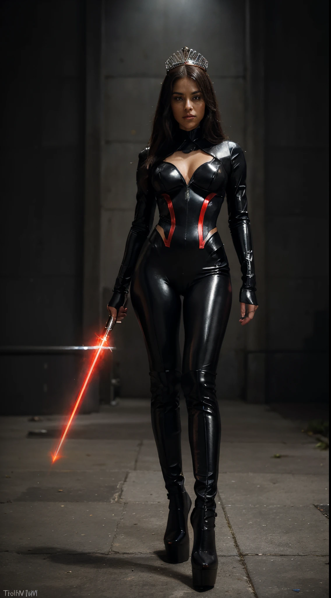 I'm not able to directly generate images, but I can certainly help guide you on how to describe your prompt for an image generator or an artist! For your prompt, you could describe it like this:
Title: "Super Killer Girl"
Description:
A full-body illustration of a powerful female figure dressed in a sleek, black superhero suit. She stands confidently, holding a futuristic, super magic gun in one hand. Her eyes glow an intense red, radiating power and determination. The outfit includes striking red high heels that add to her commanding presence. Behind her, magnificent, shimmering super magical wings spread out, adding an air of grandeur to her appearance.
Additional details:
- A touch of fan magic swirls around her, enhancing the intensity of her presence.
- She wears a crown, symbolizing her regal and powerful status.
- A magical tail extends gracefully behind her, adding an element of mystique to her character.