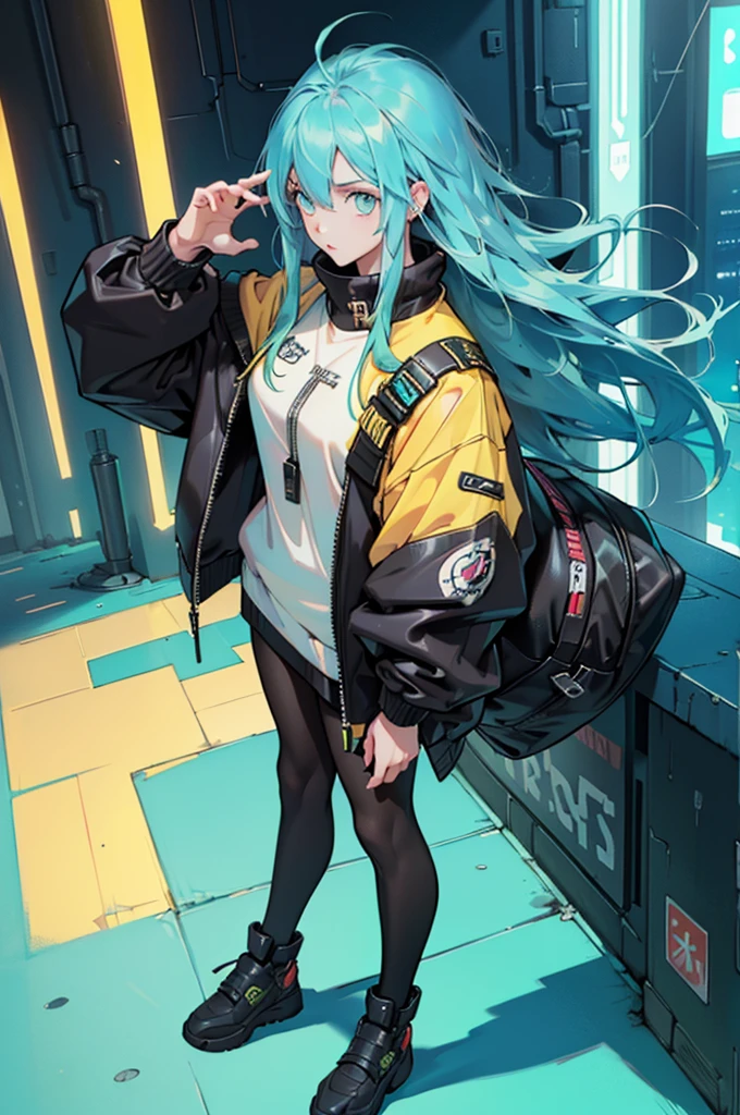 Round image,(masutepiece:1.3), (best qualtiy:1.2), (An ultra-fine illustrations:1.2), (masutepiece), High quality, high detailing,(Solo:1.4),((Round image)),[(White background:1.1)::5],[(Cyberpunk:1):5],[(Game Character Portrait:1.2):5],

{1 girl},{Solo},(((Full body))),{{{only five fingers}}},((yellow))The long-haired((Yellow and (Wiz)),Long hair,Whole body, pantyhose,look at viewr,, aqua eyes, Cyberpunk,