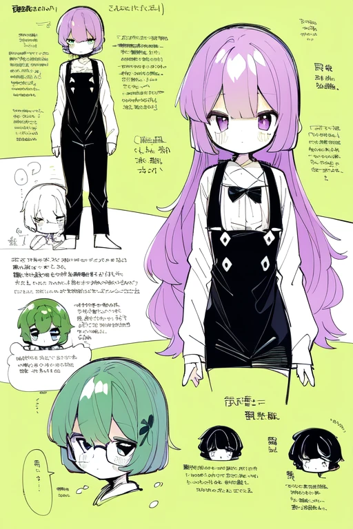 1girl in, ((Character information)、(Chara Leaf)、pastel dimmed colors, Type sheet, Character Sheets, Three types,Shot Full Body,Game Character Design,colourful