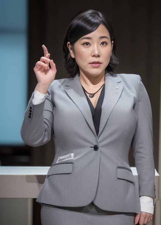 (((1 Japanese 40-year-old woman))), ((Sagging under the eyes)),(((nasolabial folds))),独奏,masutepiece, Best Quality, Photorealsitic, super detailed skin, Sharpen, Perfect Anatomy,Inside the city,Anatomy,独奏,Longhaire,((old body)), Sagging udder) (thick waist),(flabby body)(,Plump body),bunk butt,Serious look,Mature AV Actress, glamor, A sexy,(((Fair skin with many wrinkles))),small diamond necklace,(((Gray Office Lady Suit))),skirt by the,(Black high heels),Staring at this,