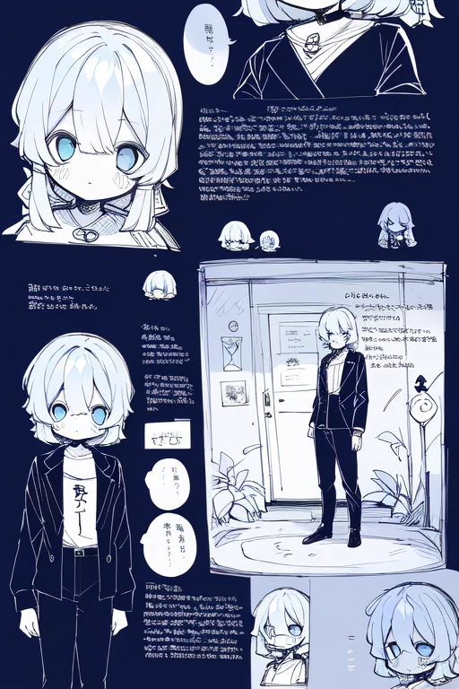 1girl in, ((Character information)、(Chara Leaf)、pastel dimmed colors, Type sheet, Character Sheets, Three types,Shot Full Body,Game Character Design,colourful