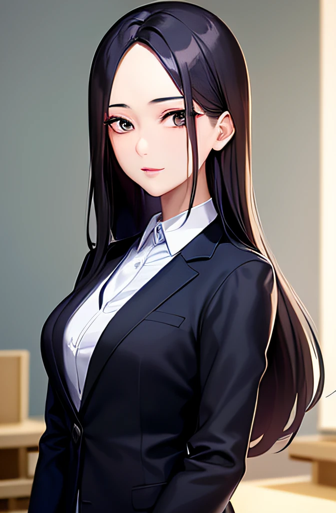 arafed asian woman in a black jacket and white shirt, gorgeous young korean woman, beautiful young korean woman, beautiful south korean woman, korean woman, korean girl, wearing business suit, portrait of female korean idol, wearing black business suit, well lit professional photo, girl in suit, girl in a suit, korean women's fashion model, wearing a business suit