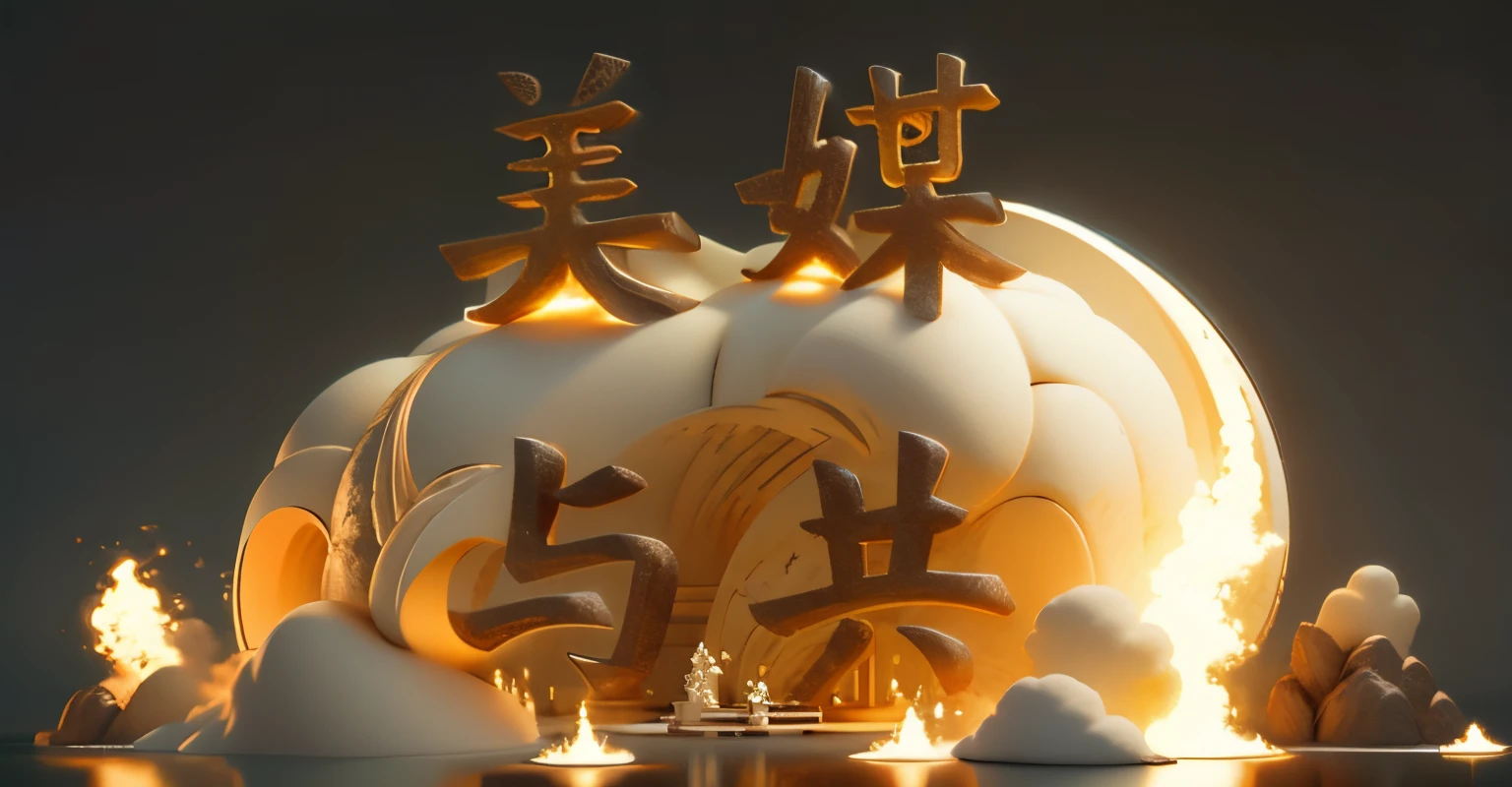 Raging sea,mont,Pavilion,Warm color palette,3D