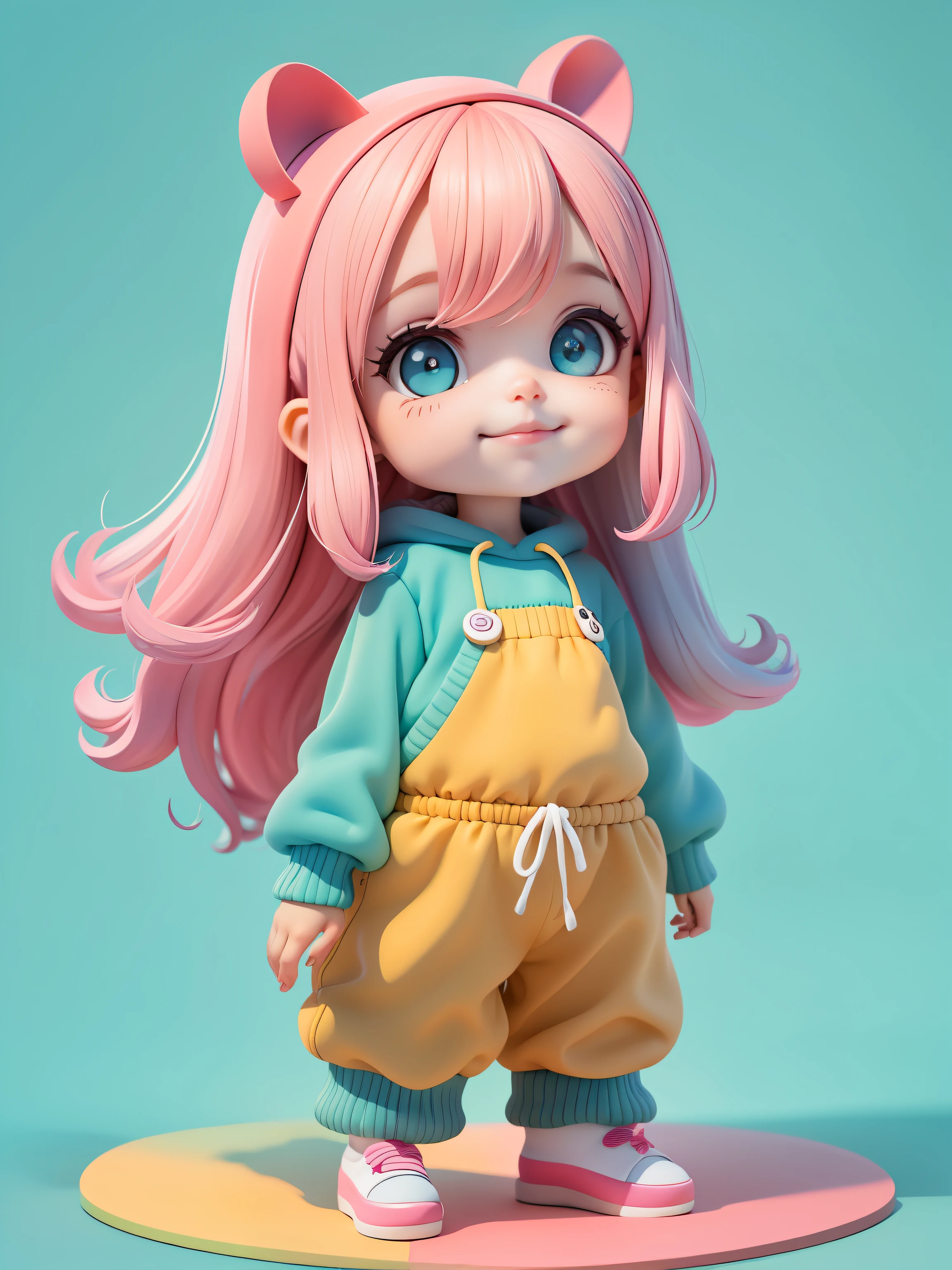(tmasterpiece), (Better quality), (ultra - detailed), (full bodyesbian: 1.2) Beautiful and cute baby girl, Fruit theme, capuz, colorful sweatshirt, Knitted jumpsuit, trouser, Haqta, Women's shirts, clear smile, full bodyesbian, :astel tonal background , Colorful and .