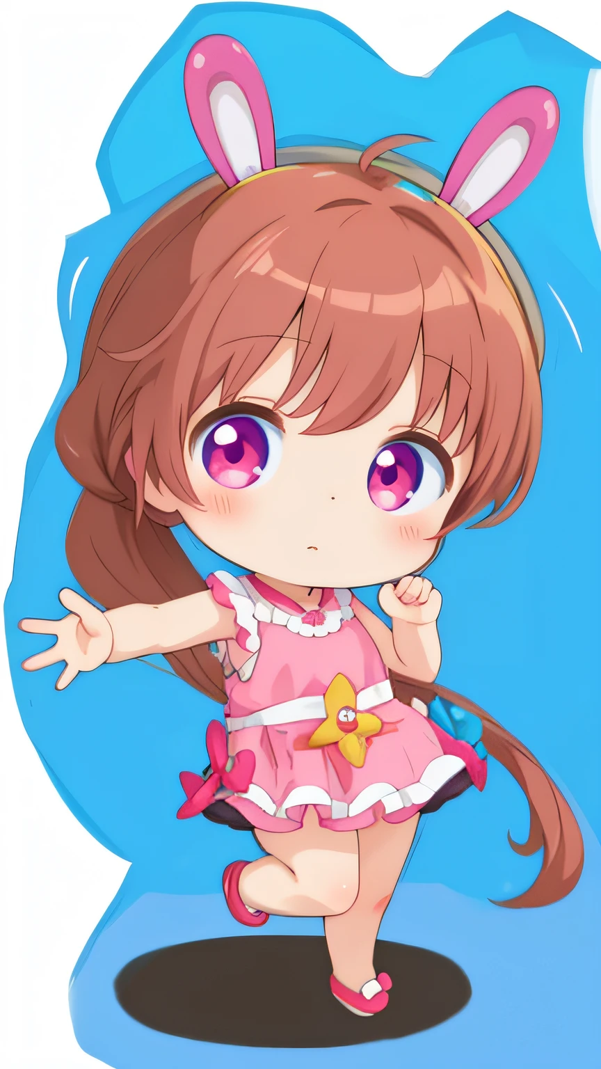 Close-up of character wearing pink dress and bunny ears, sakimi chan, Sayori, Kawaii chibi, chibi anime, change, chibi girl, my dress up darling anime, ayami, animemanga girl, Ruan cute vtuber, cute anime, cute kawaii girls, cute character, sakura kinomoto