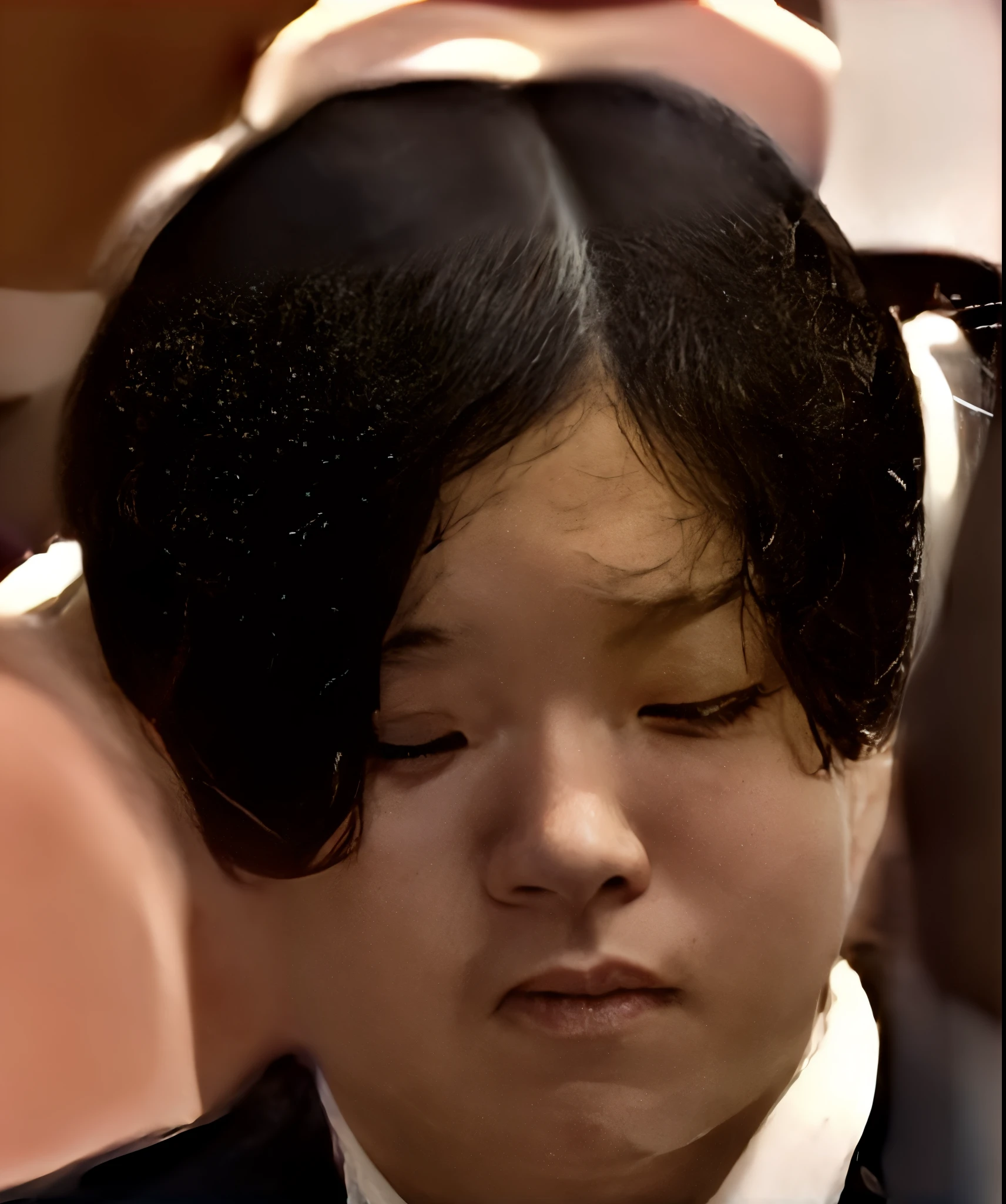 A woman with a large amount of semen on her face,Woman in tears
