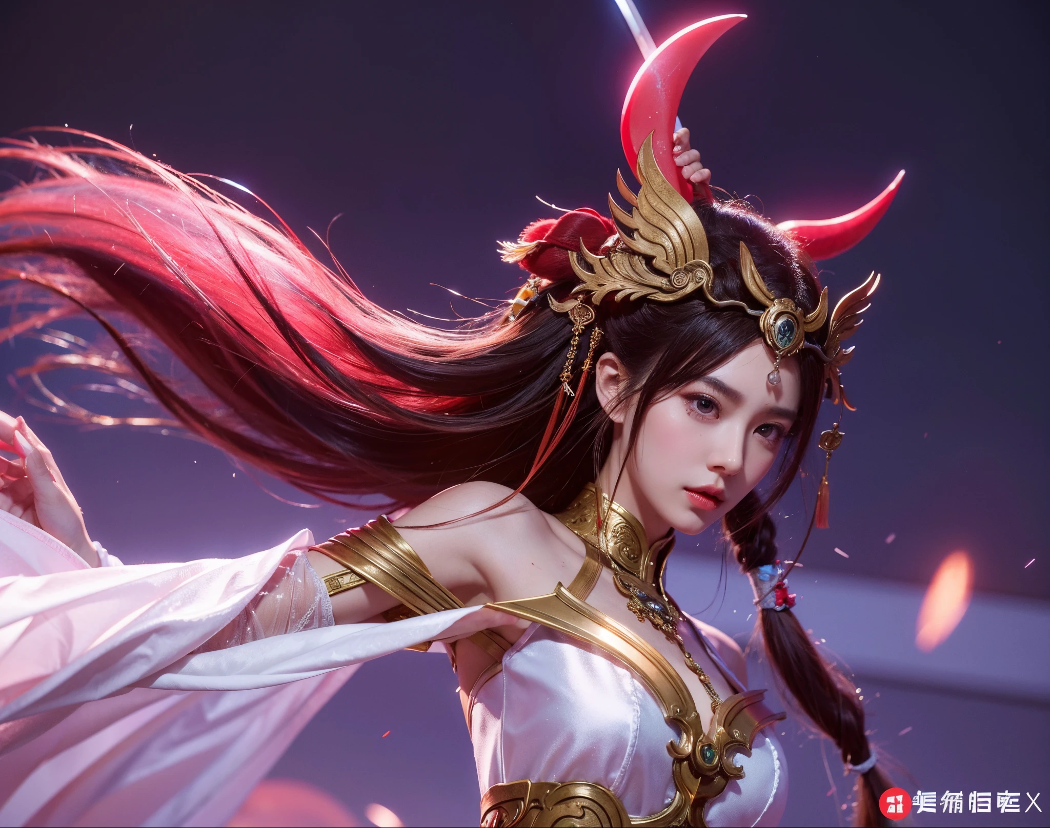 photorealestic,Real Human,Close-up of a woman holding a sword and skirt, bian lian, ahri, xianxia hero, author:Hero, G Liulian art style, Ruan Jia and the artistic germ, Portrait of a beaver, 《Smite》Nezha in, heise jinyao, Artgerm and Ruan Jia, Most models | Art germ