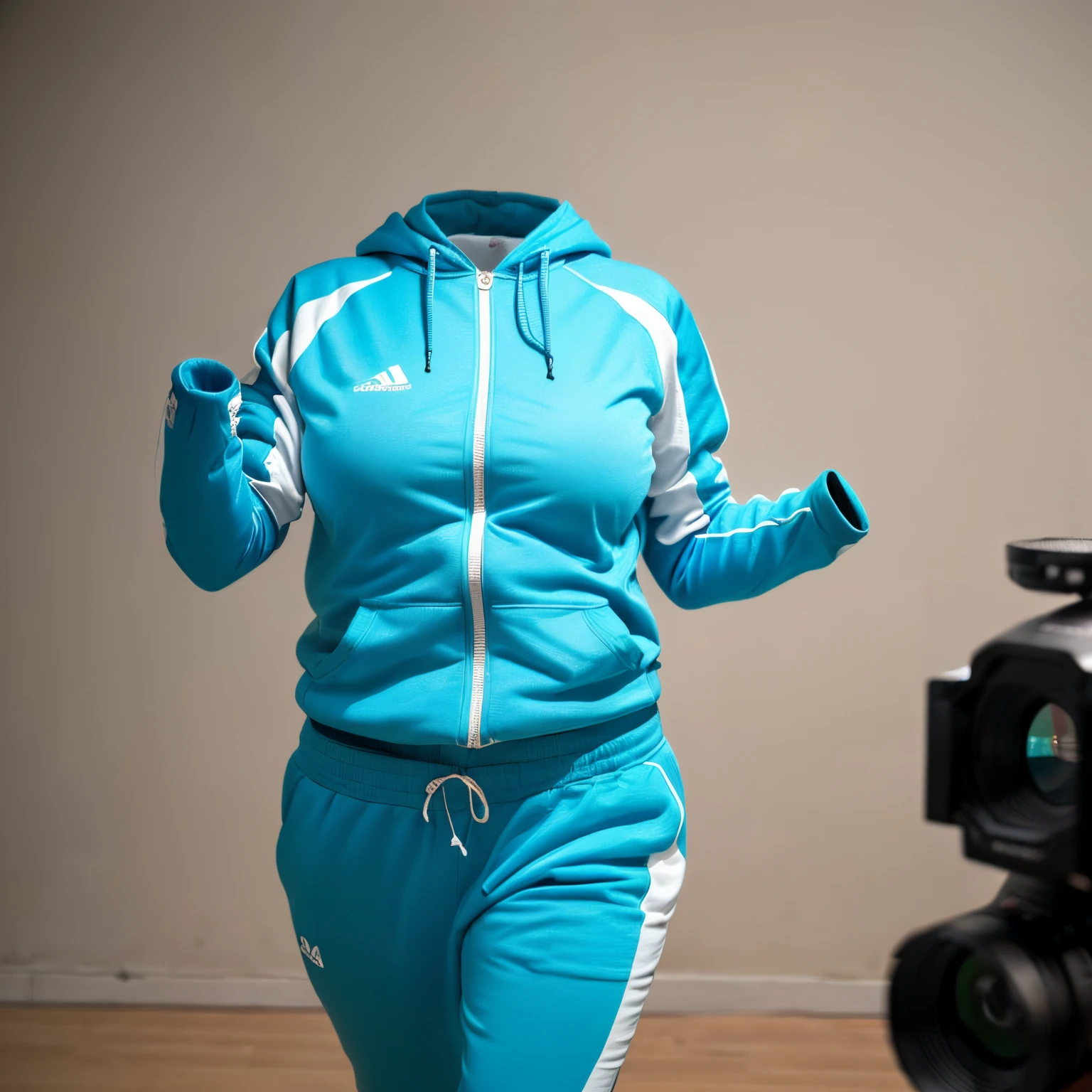 chubby, fat, tracksuits, running, cute pose, (invisible, no humans, headless, faceless:1.5), cute big breasts, (close-up shot of breasts), (8k, RAW photo, best quality, masterpiece:1.2), (realistic, photo-realistic:1.37), photon mapping, radiosity, ((Hasselblad photography)), physically-based rendering