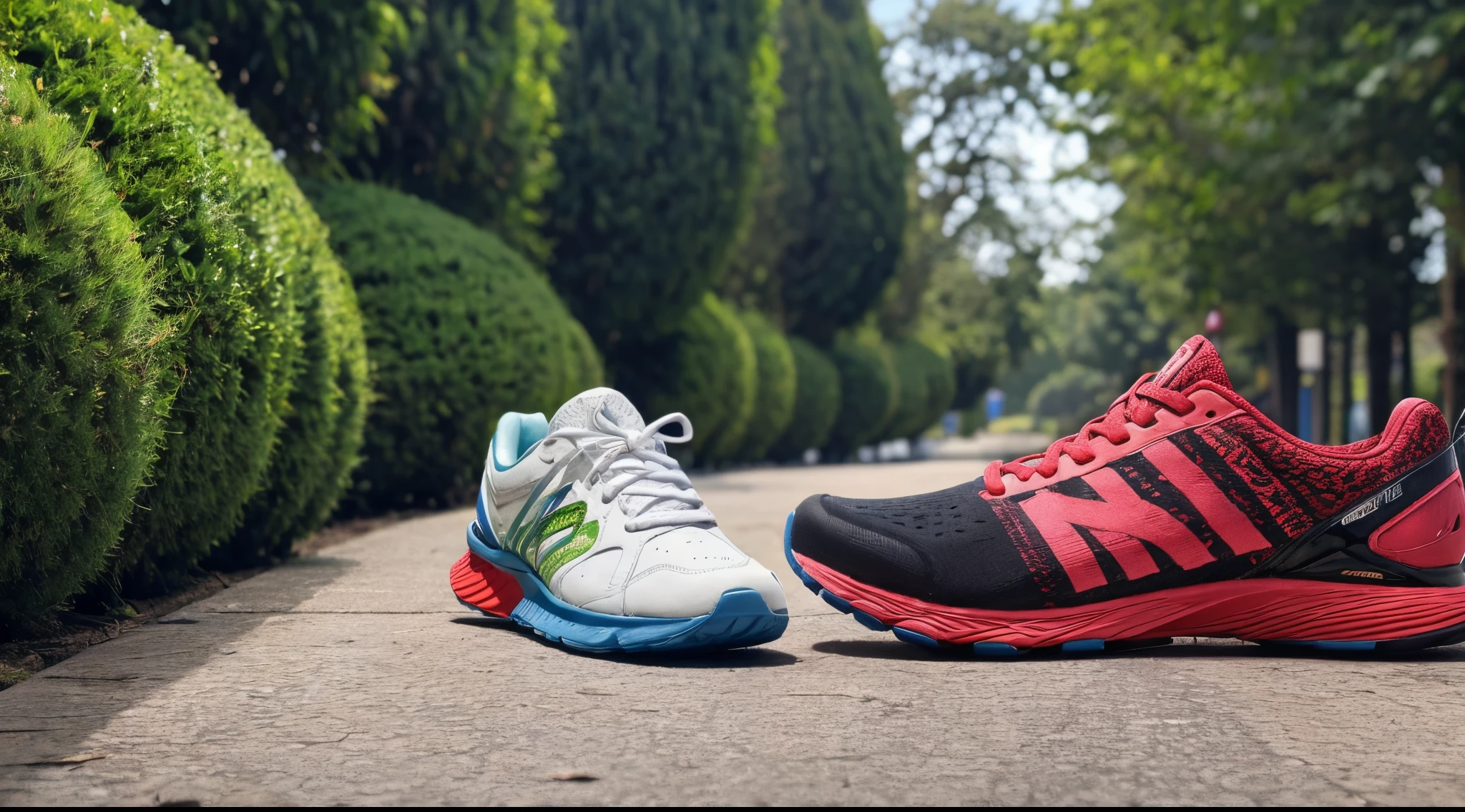 (best quality,4k,8k,highres,masterpiece:1.2),ultra-detailed,(realistic,photorealistic,photo-realistic:1.37),running shoes,blurry background,athletic footwear,innovative designs,breathable material,functional and stylish,comfortable fit,supportive soles,energy return,technologically advanced features,precision engineering,sustainable manufacturing practices,eco-friendly materials,environmentally conscious,lightweight construction,multi-purpose use,dynamic color schemes,vibrant colors,modern aesthetics,seamless integration with lifestyle,versatile for different terrains and activities,professional athletes and amateurs,urban setting,active individuals with diverse backgrounds,various running environments,protection and stability enhancement,bounce and responsiveness,energy-efficient materials,protective cushioning,enhanced traction,durable construction for long-lasting use,athletic performance optimization,foot arch support,customizable fit,innovative lacing systems,performance tracking technology,biomechanical analysis,scientific insights on shoe selection,running injuries prevention,sustainable manufacturing processes,eco-conscious consumers,environmental impact reduction,recyclable components,ethical sourcing,positive social impact,harmony with nature,serene color palette,natural lighting.