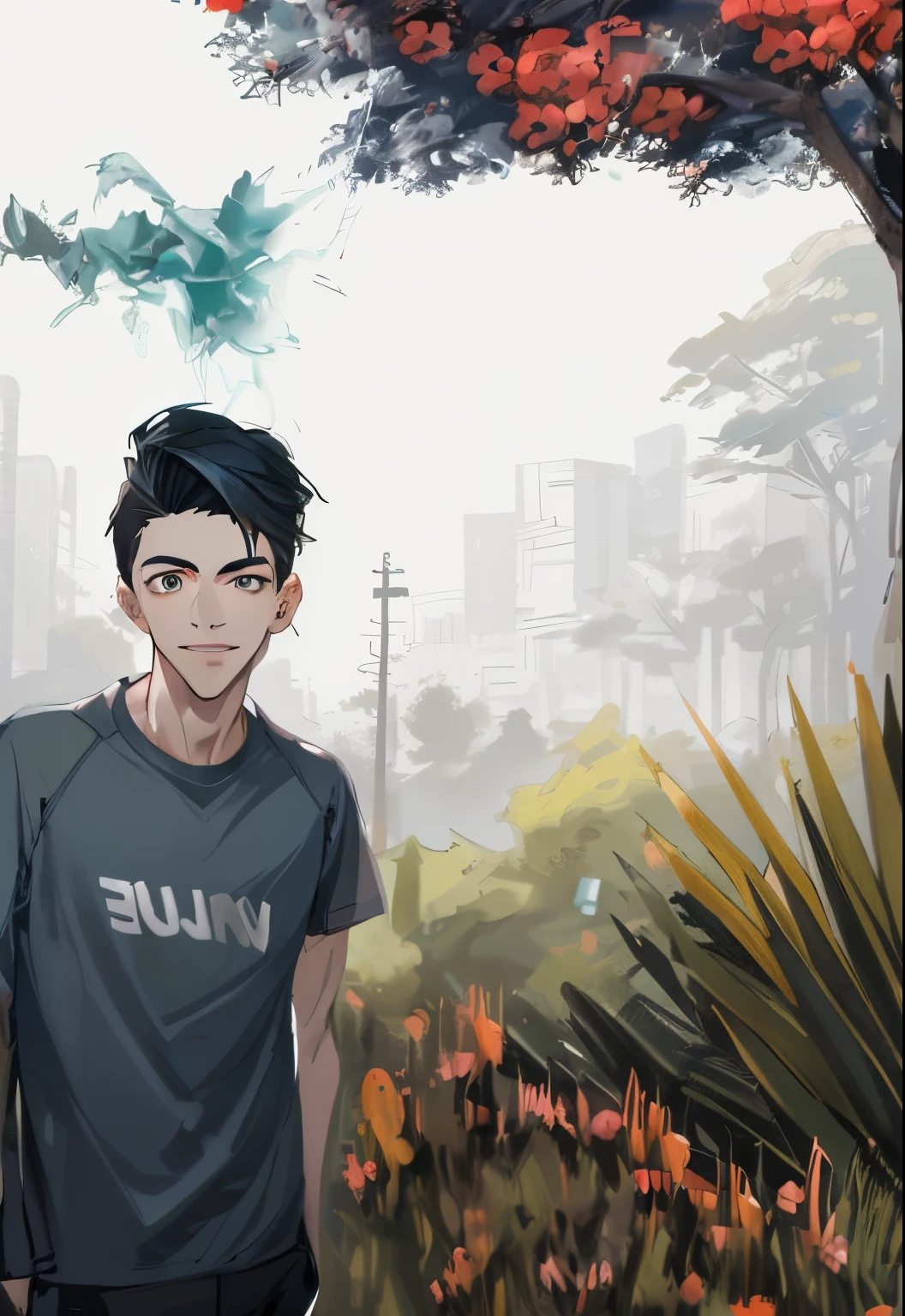 Handsome boy cyber park real estateface