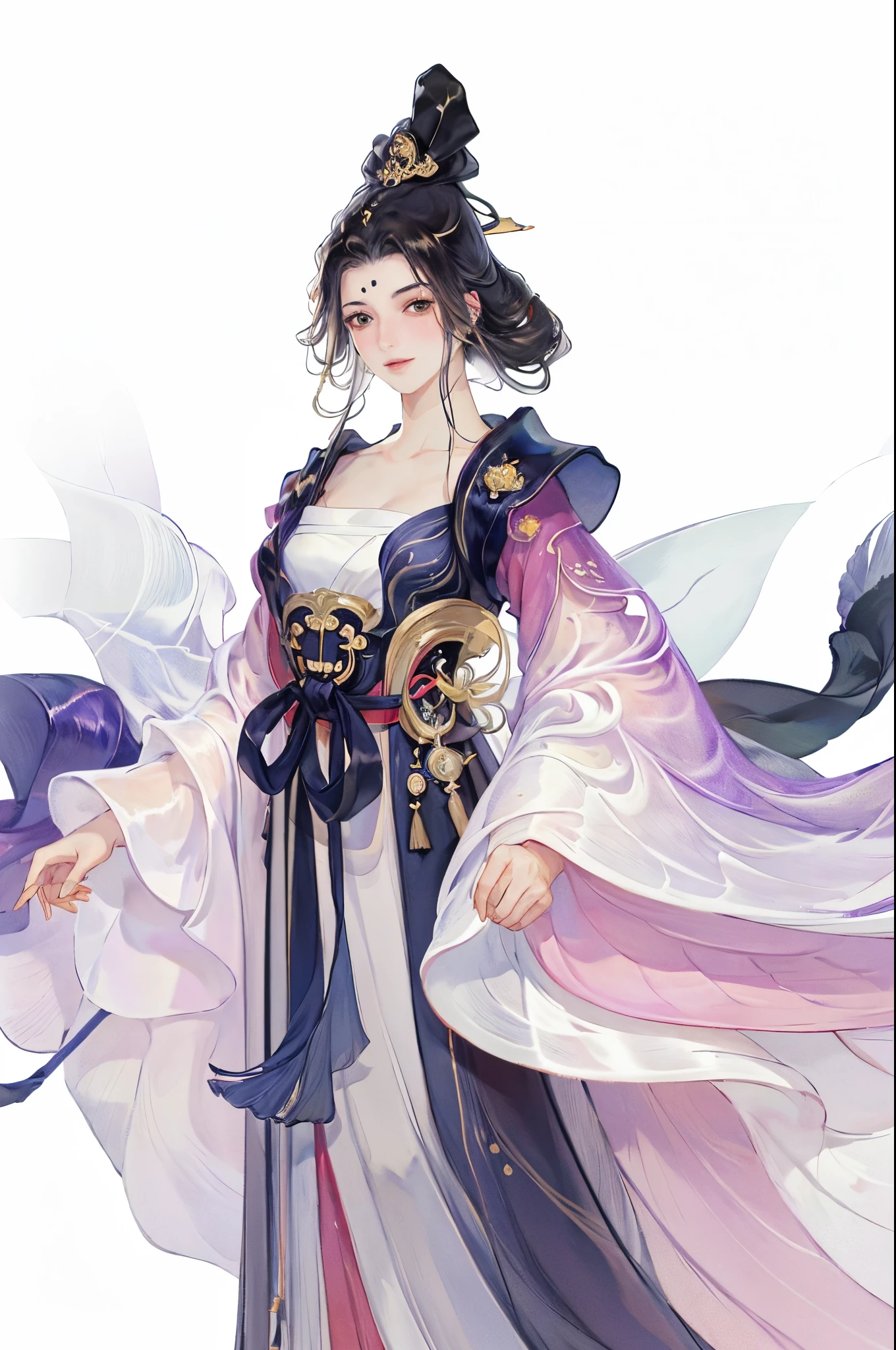 Best quality at best, 超高分辨率, (((1 girl))),(Long black hair), game fairy, Old palace, Hanfu, Yarn, Flowing light yarn, jewelry, (focal), (((Colorful))),(sketching:0.8) , tmasterpiece, Best quality at best, beautiful painted, meticuloso,(Denoising:0.6), highly  detailed, (tmasterpiece, Best quality at best） CG unified 8K wallpaper，tmasterpiece，Best quality，ultra - detailed）, Super HD picture quality