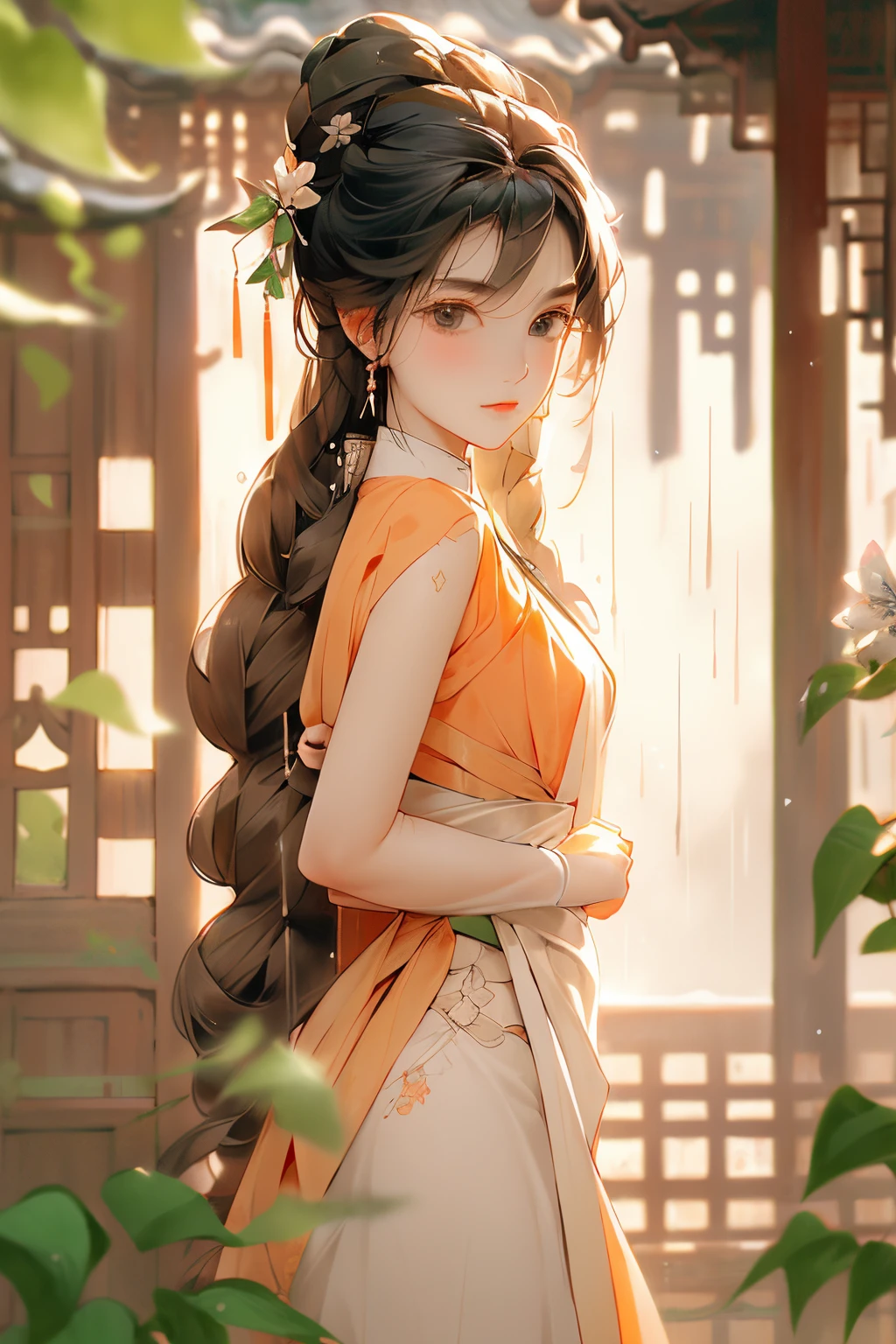 - Eyebrows like willow leaves in early spring, Often contains rain and hatred; The noodles are like March peach blossoms, Hide moonshine. Slender and graceful waist, A restrained swallow  lazy: Jade color enchanting, Flowers explain language, And the fragrance  graceful and luxurious..