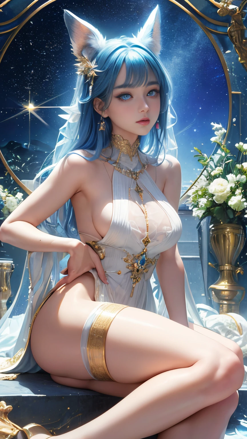 Super beautiful glowing eyes、Ultra-stereoscopic、Photorealsitic:1.4), (masterpiece, side lights, Exquisite beautiful eyes: 1.2), masterpiece*portlate, realisitic, 3D 顔, Luminous Eyes, Shiny hair, Glossy skin, 独奏, embarrassed from, (hason), Super artistic