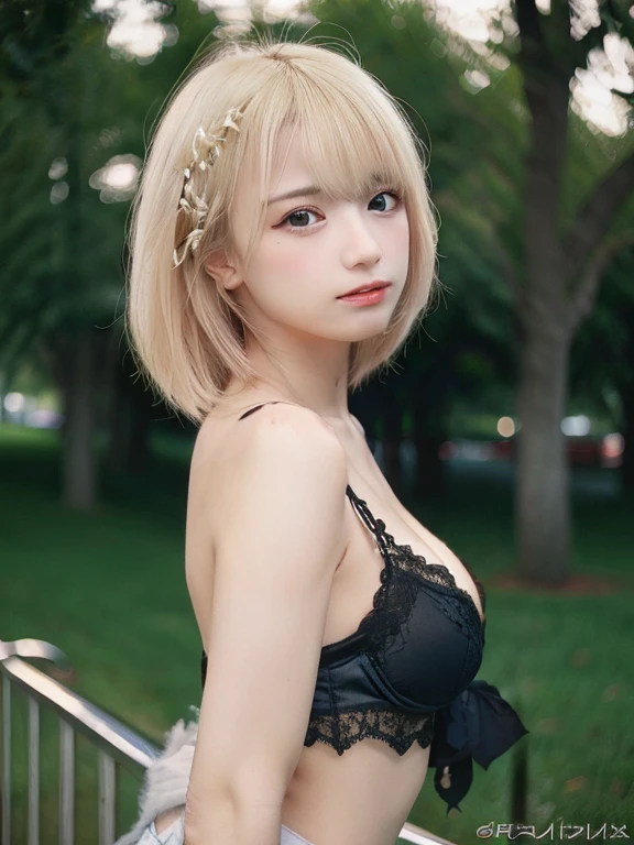 a beautiful women, pretty face, huge breasts, beautiful face, realistic face, blonde hair, hair fluttering in the wind, black lingerie, beautiful detailed beautiful eye, perfect proportions, detailed face, raw photo, best quality, photorealistic, full body, sexy body, beautiful skin