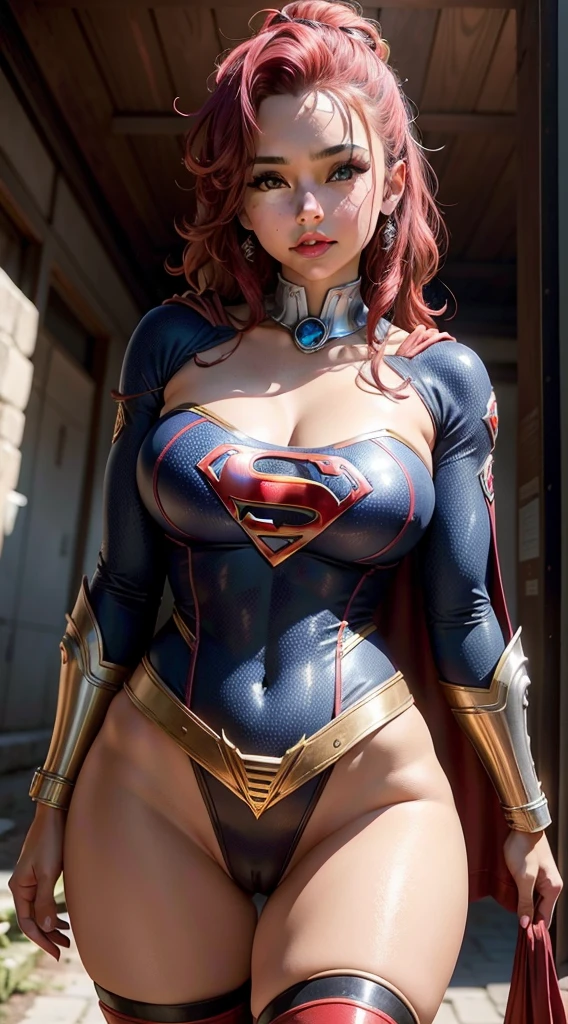 Arte Oficial, Unity 8k papel de parede, ultra detalhado, Beautiful and Aesthetic, Beautiful, master part, best quality, (MILF), (Zemaranhar, mandala, emaranhado, emaranhar), 1girl, (Supergirl), rabo de cavalo loiro, olhos azuis, pequeno, capa vermelha, saia vermelha, Botas vermelhas, tampo azul, seios grandes, Clavicle exposed, exposed neck, cintura exposta, Voando acima da paisagem urbana, gota de suor, Desviando o olhar, Cyberpunk, adicionar_detalhe, Supergirl, tempestade, epic scene,Detalhes complexos, hiper sexualizada, Hiper provocativo, , Sorriso, hiper ta, mamilos eretos, Cameltoe completo, Hiperresolución, sardas cheias, thick, juicy lips, Olhos grandes, roupas mal reveladoras, mamilo exposto, expor pelos pubianos