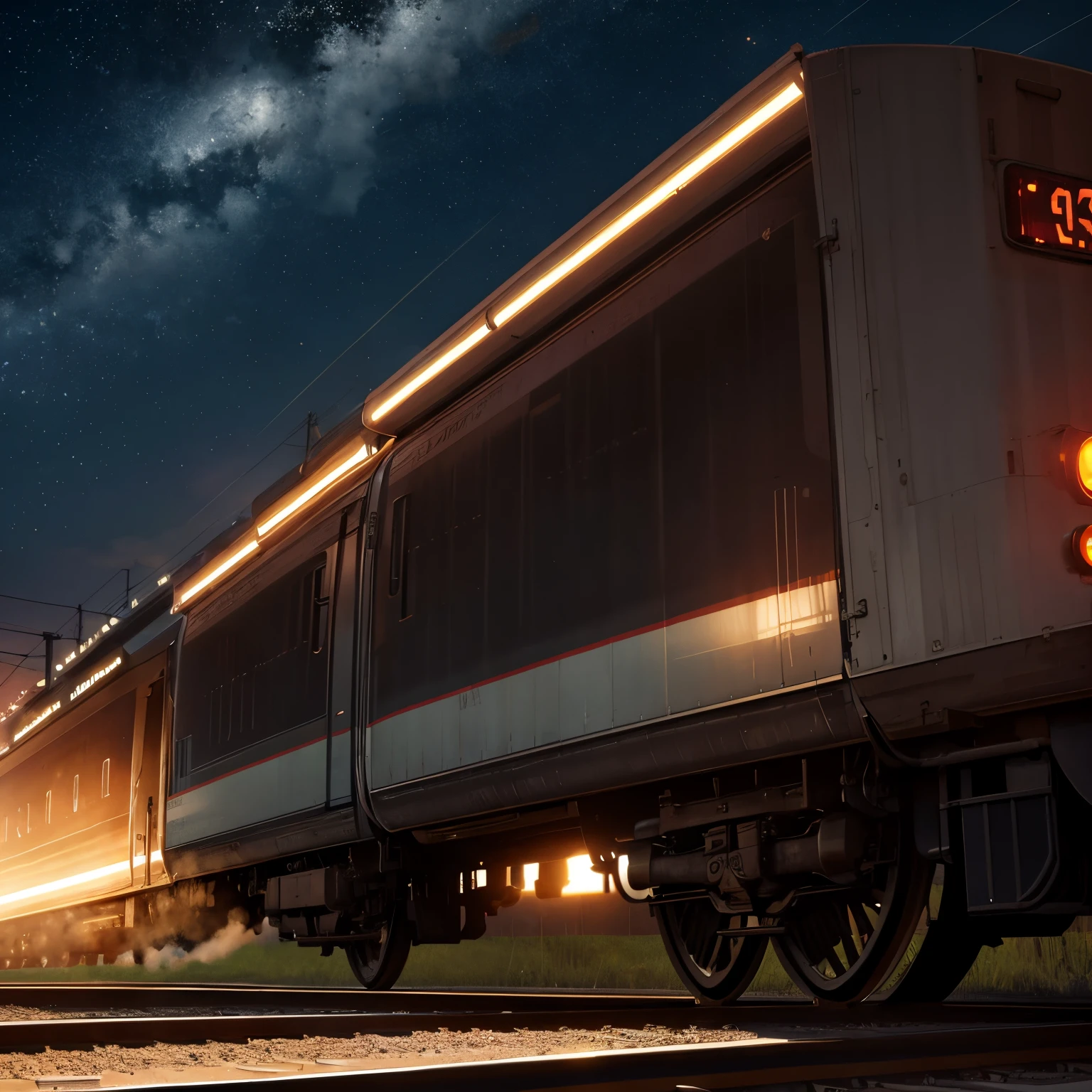 The night train suddenly speeds up
