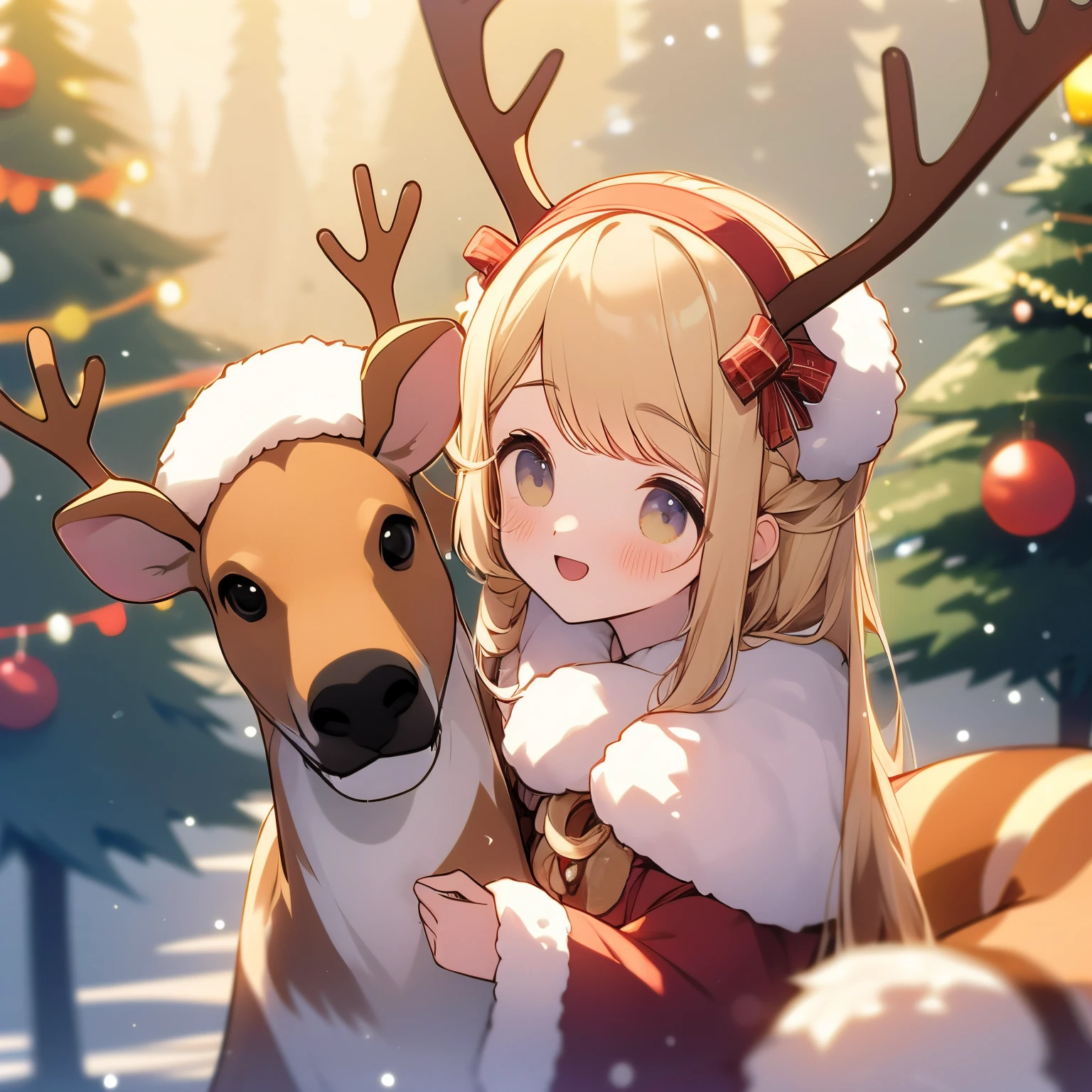 Christmas outfits, reindeer antlers, reindeer costumes, smiles,reindeer