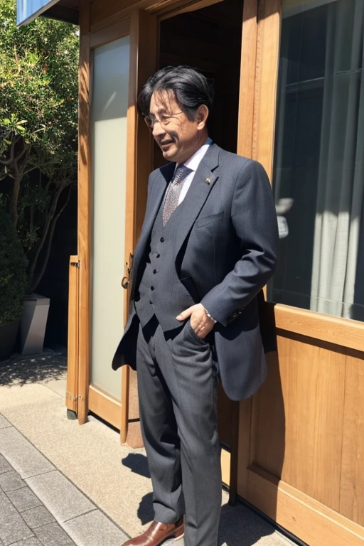 Jumping,twinks,jpn,man in his 50's,I have a smartphone,wears a suit,Have a tan,I have a smartphone