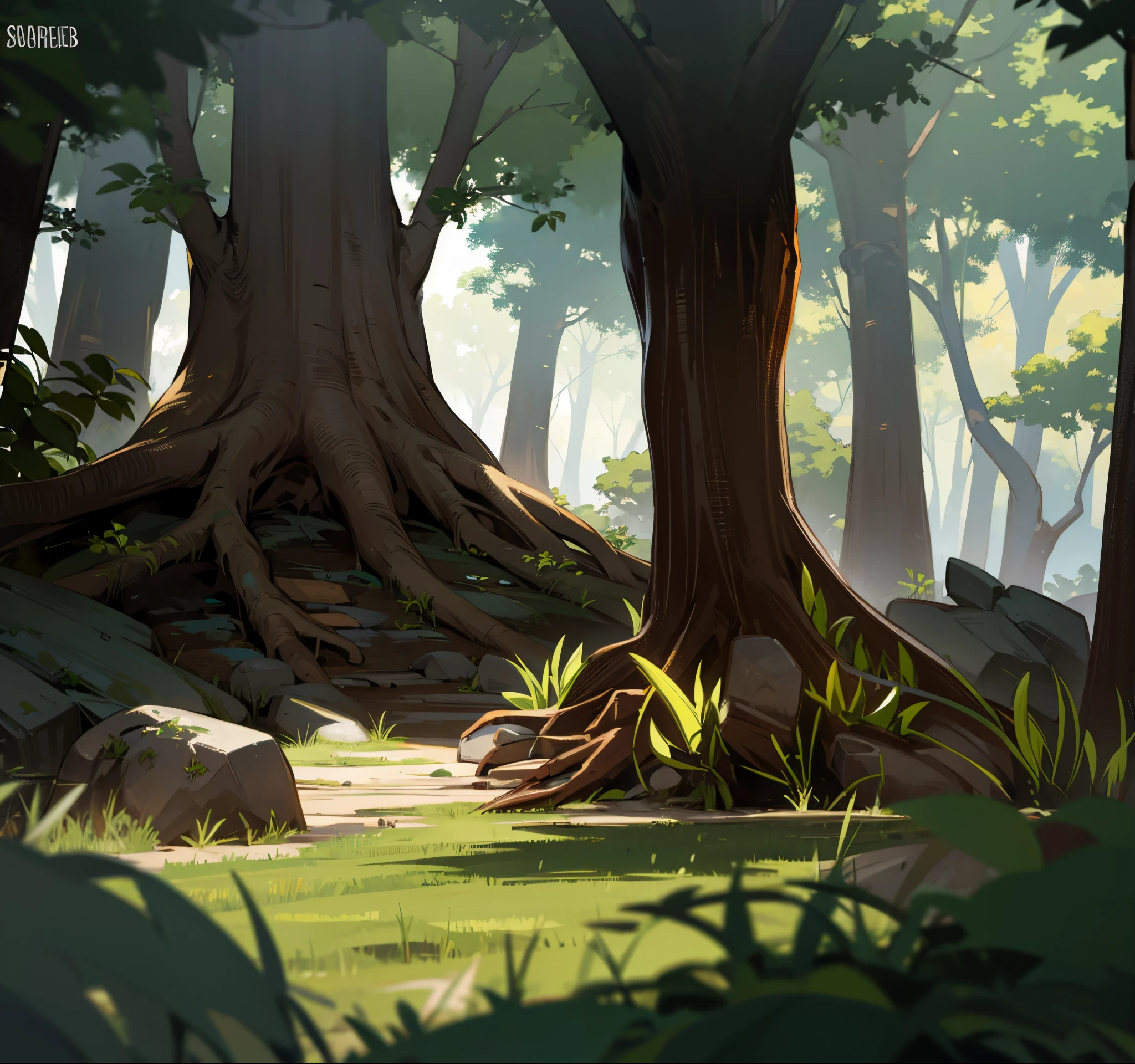 tree, tree leafs, dirt ground, grass