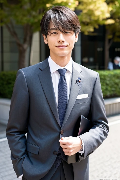Jumping,twinks,jpn,male in his 20s,I have a smartphone,wears a suit,Have a tan,I have a smartphone,up of face