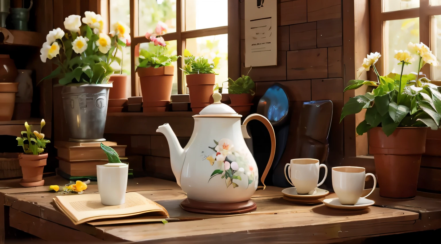 a plant, tropical garden, warmth, healing, blossom flower, day, rays of sunshine, Connor