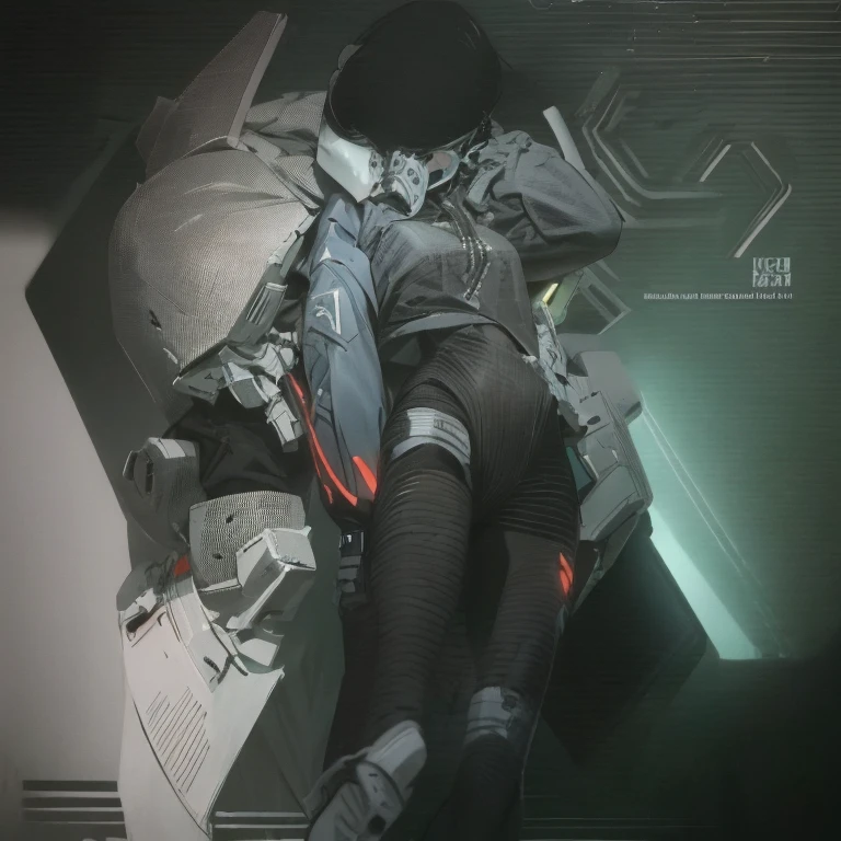 there is a helmet on a table with a helmet on it, cg art, metal gear mech, high definition cgsociety, mech body, discarded mechsuit in background, highly realistic concept art, discarded mech in background, odst, zaku, thick smooth warframe thighs, rendered in sfm, 2 b, 2b, from metal gear, mech suit