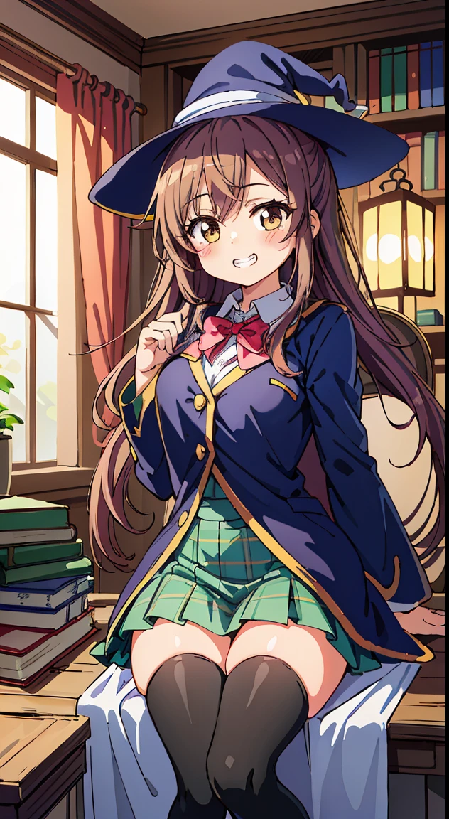 (Cute illustration:1,2),(Absurd realistic structure details),(High resolution complex and detailed text quality),(High-resolution microstructure、High poly 3 boobs D rendering correction),Methods of geometry,Careful explanatory anatomy,
BREAK,



1girl in, (Cute:1.5),(Chibi:0.5),(kawaii:2.0),(Lori:2.0),(7 year old girl),(Solo:1.65),BREAK, (flat chest:1.2,), Clear skin, Beautiful skin, Shy, One Beautiful Girl,(Hair Bow, reddish brown hair, Twin-tailed:1.2), (Brown eyes, long eyelashes, Double eyelids: 1.2), Shiny skin, gleaming skin,Clear skin, Beautiful skin,( A smile:1.5), Solo,gleaming skin, Clear skin, Beautiful skin(best quality face),(Top quality glowing eyes),  (The best smile,Doya face:1.45),  BREAK, Witch Hat,
(grin, 😀, Smirk), Open mouth, angry, droolng, (tag(School uniform:1.1), Fantasy costume,
(sorcerer&#39;cloak of, Black cloak), (Collared shirt, White shirt), (Miniskirt:1.2), (Green skirt, Pleated skirt), (plaid skirts:1.1), (thick thighs:1.2), (black kneehighs:1.2), (zettai ryouiki:1.3),BREAK,  (Magic books are spread out on the table:1.2), Stacked books,
(Girl sitting on chair with legs crossed:1.2), 1 person&#39;s hand raised, Detailed hand,



BREAK,(day), Indoor, medieval fantasy archives, gothic library, Magic Book, bookcase, 1 table, 1 chair, 1 lantern, basements, darkened room, (Countless crystals floating in the air:1.2), (big chunks :1.2), Waterfall,depth of fields,

 BREAK,wakame,wakame,wakame,(Cowboy Shot:1.4), 

BREAK,(Blurry background:1.3),(absurderes, hight resolution, Super Detail Art),cel shading,Clear Color, Lonely optical effect, Beautiful pictures, Bright glow, mystic atmosphere,(Close-up of girl:1.1), Mystical light particle effect,manga influence, clean line drawings,         


Ryu, Ryu, Ryu, Ryu, Ryu, Ryu, Ryu, Ryu, Ryu, Ryu, Ryu, Ryu