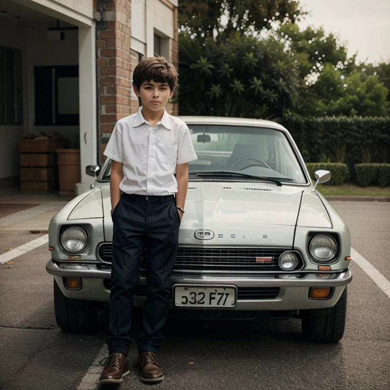 A boy and a car