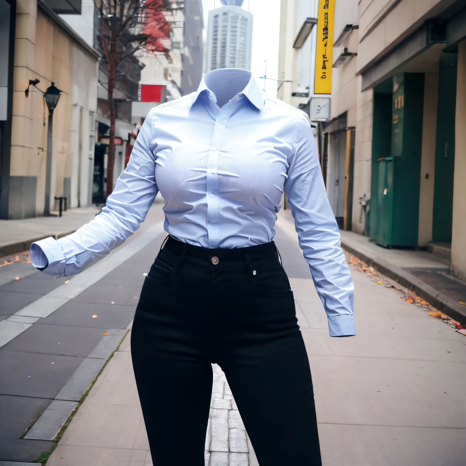 chubby, fat, long sleeve, black tights, blue stripe tie, school tie, (in winter), (cute pose), (invisible, no humans, headless, faceless:1.5), (cute big breasts), (close-up shot of breasts), (8k, RAW photo, best quality, masterpiece:1.2), (realistic, photo-realistic:1.37), photon mapping, radiosity, ((Hasselblad photography)), physically-based rendering