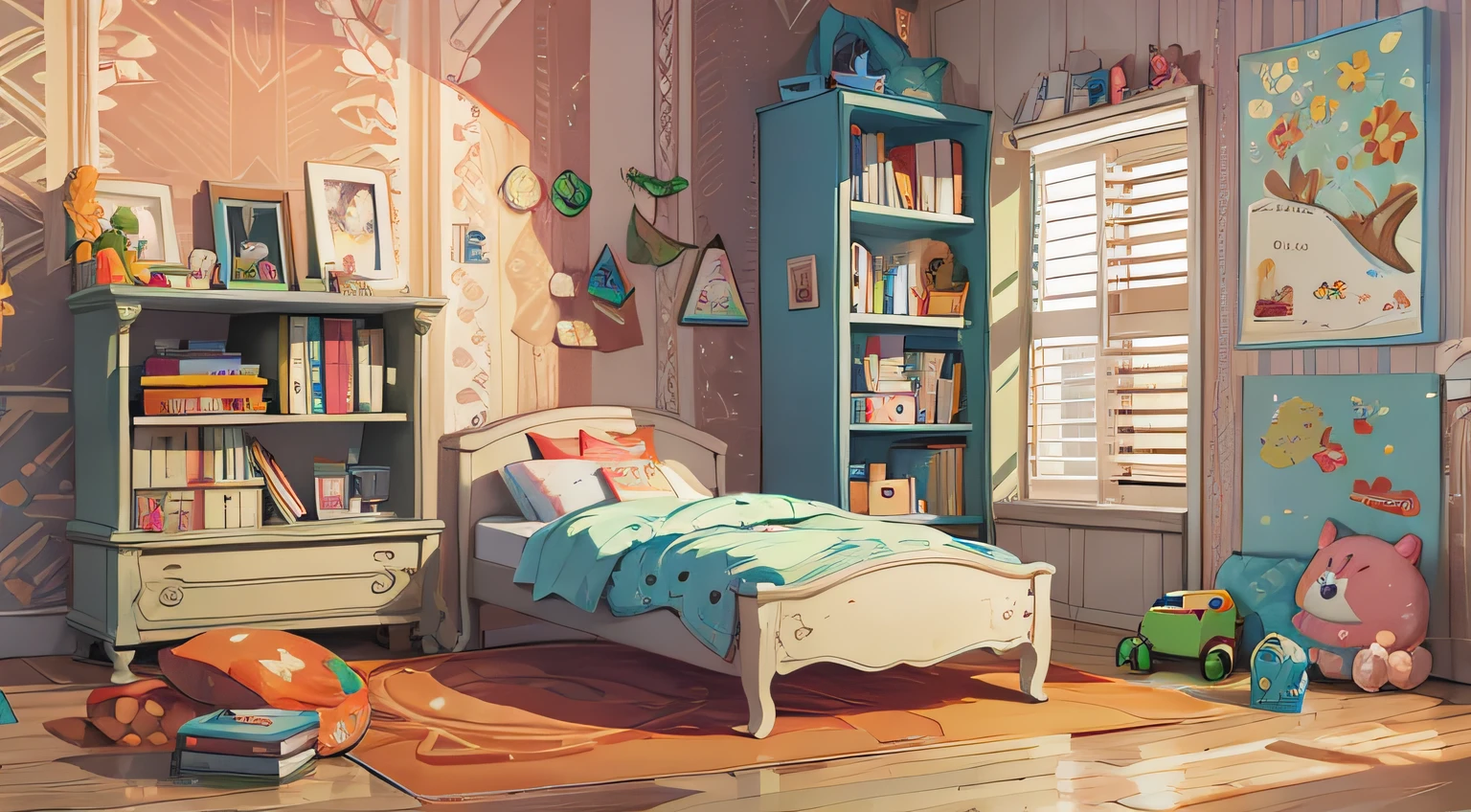 s room, Books., Vector graphics, unit shader,