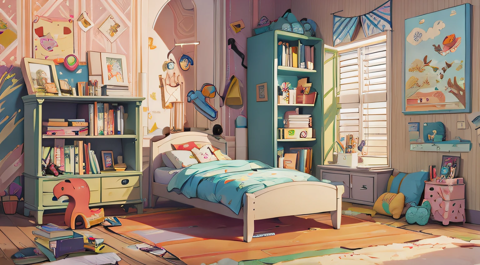 childs room, Books., Vector graphics, unit shader,