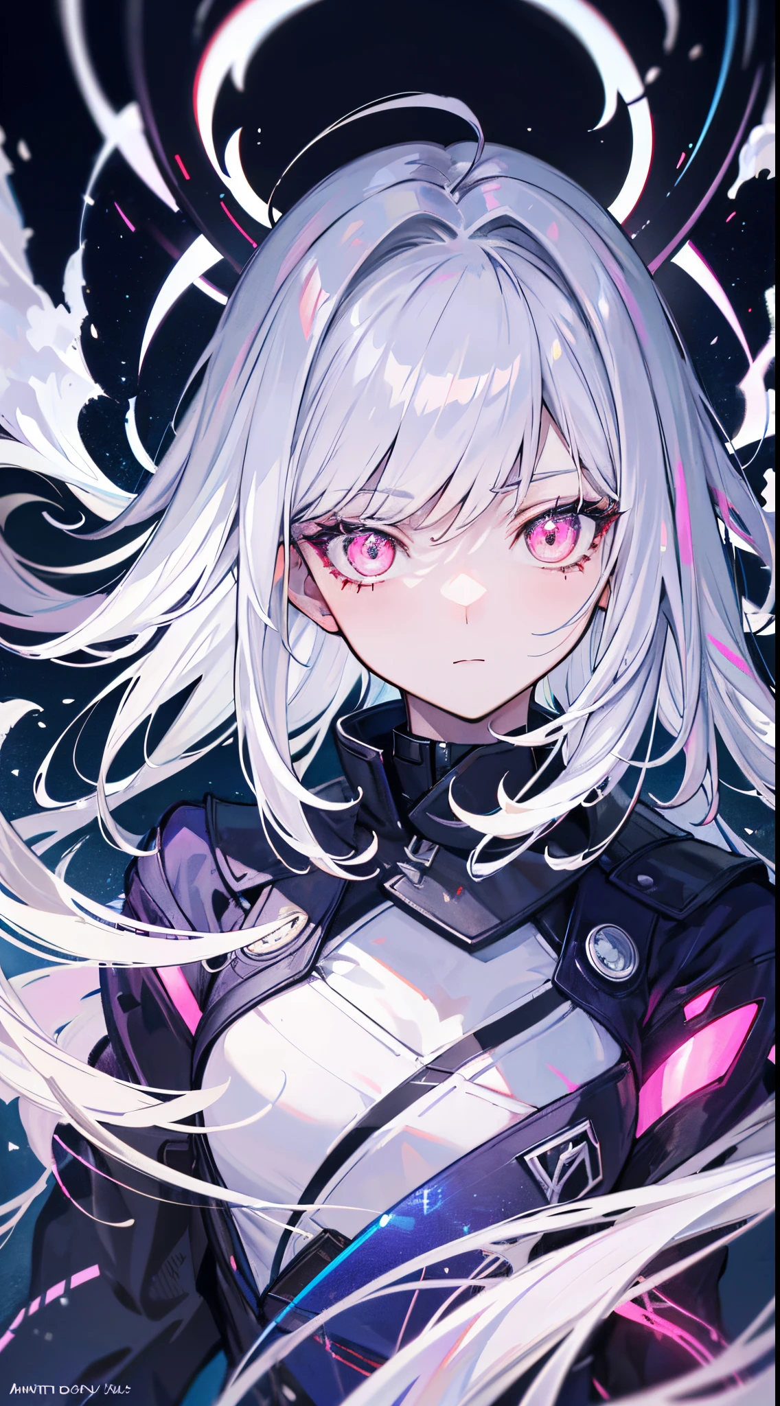 glowing eyes, colourful glowing silver hair, anime style, high detail, Futurism, glowing light, UHD, retina, masterpiece, ccurate, anatomically correct, textured skin, super detail, high details, high quality, award winning, best quality, highres