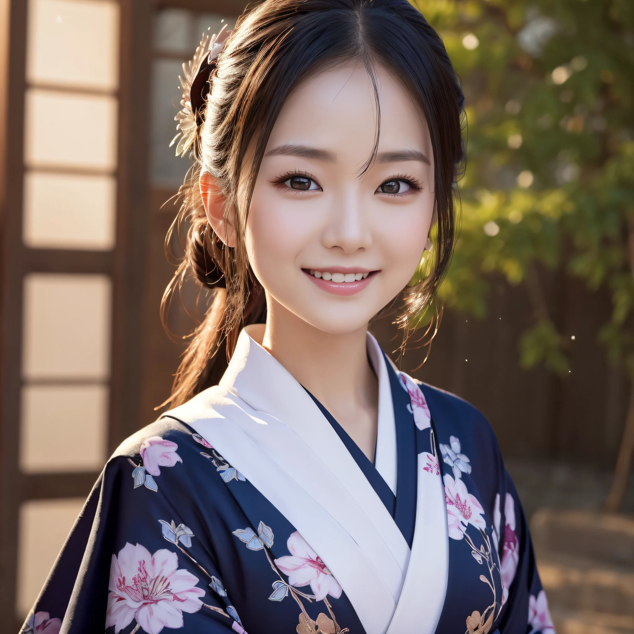 (Super beautiful woman in kimono)、((best qualtiy、8k masterpieces:1.3))、foco nítido:1.2、(ultra beautiful faces:1.0)、(shinny skin:1.0)、photos realistic、A dark-haired、Video Lighting、High-definition eyes and face、Video Lighting、Japanese actressl、from the front side、medium breasts、With a happy smile、Slender Abs Beauty、Whole body、wearing kimonos、In a snowy landscape in the middle of winter、highest grade obi