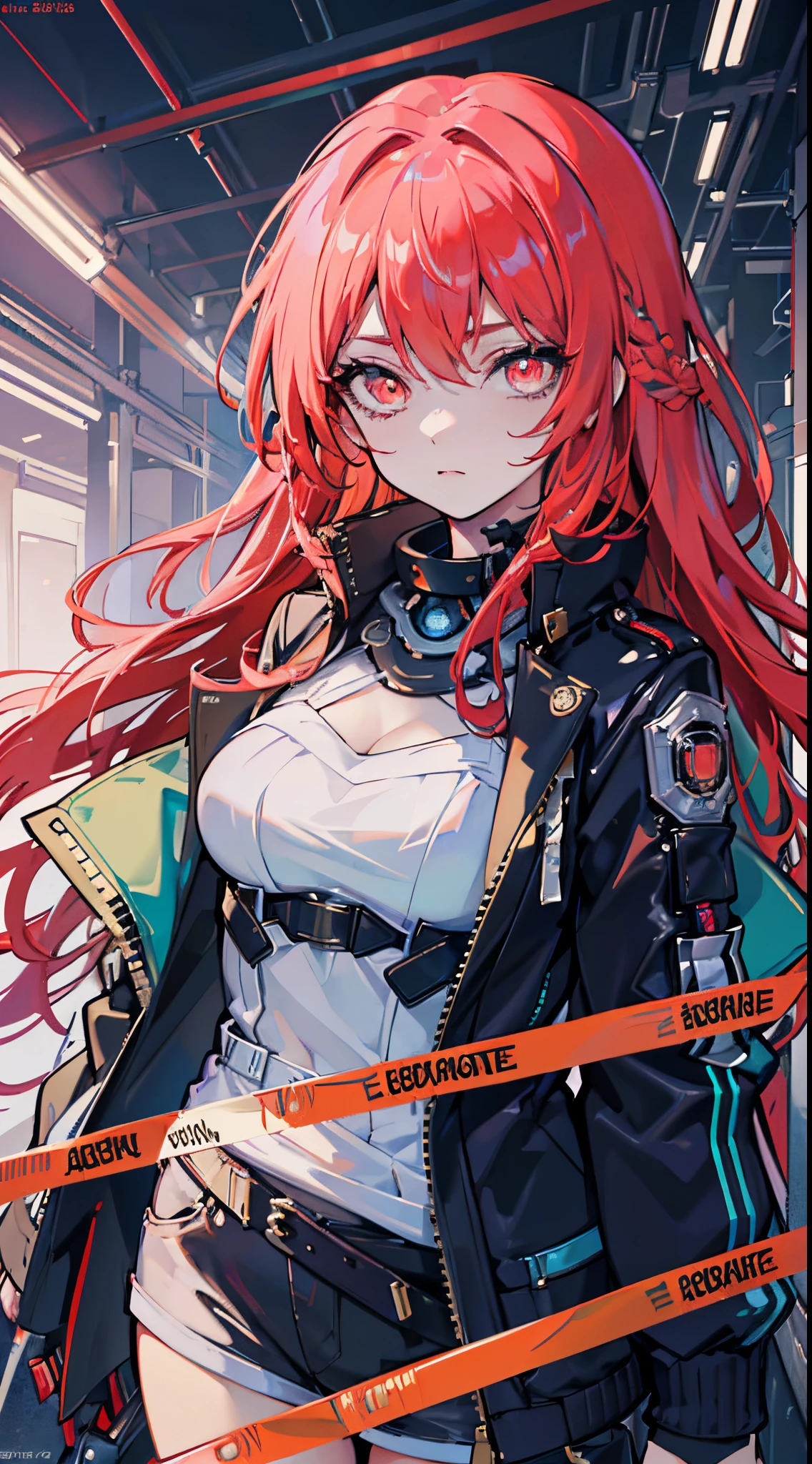 glowing eyes, colourful glowing hair, wearing sci-fi jacket, anime style, high detail, Futurism, glowing light, UHD, retina, masterpiece, ccurate, anatomically correct, textured skin, super detail, high details, high quality, award winning, best quality, highres