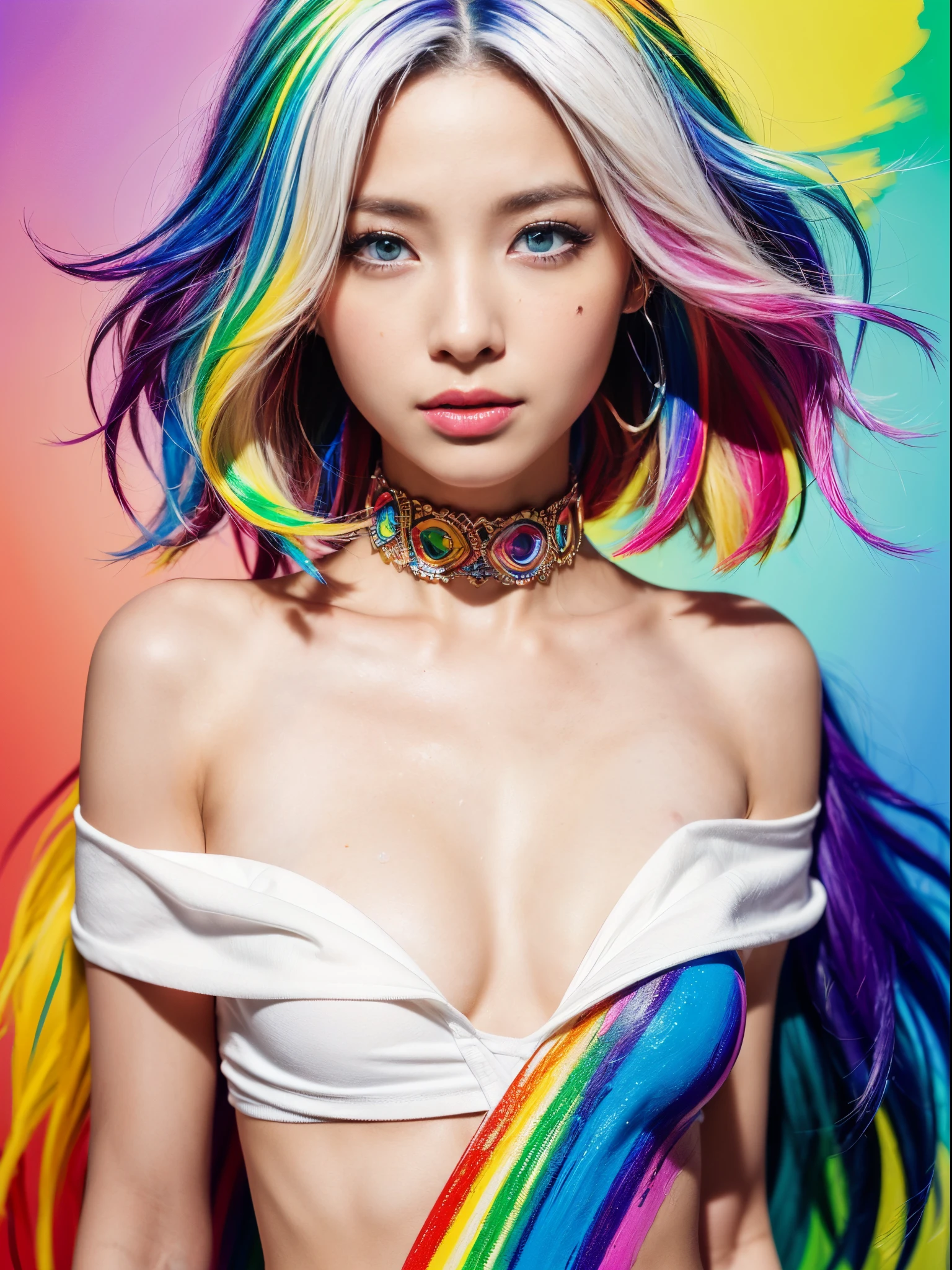 rainbow hair nude teen girls