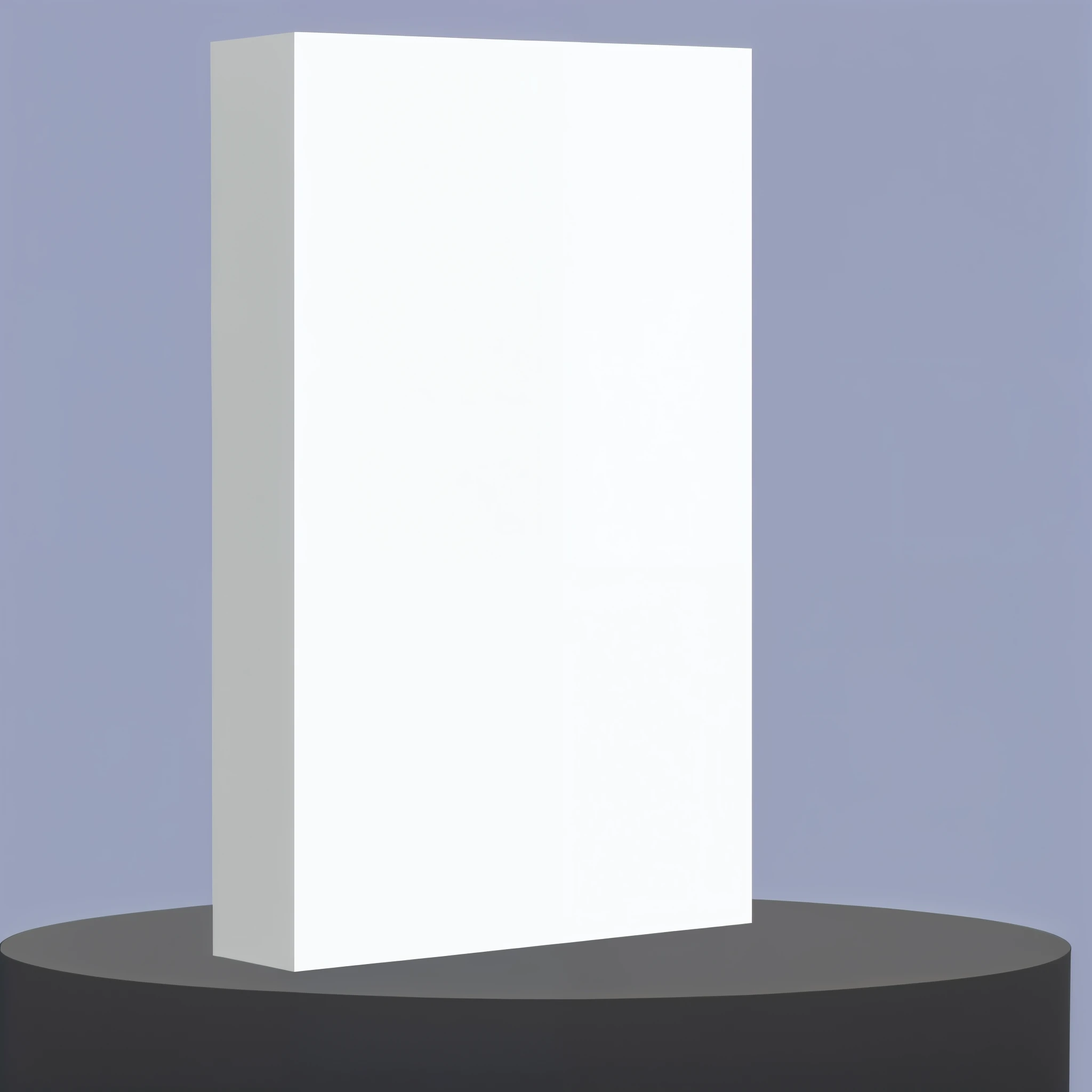 There  a light blue box on a base on a blue background, Background with(Hard), large vertical white space, on gray background, non-illuminated background, Background white and blank, Create an overall sense of lightness and thinness, nothing background，There are shadows, background whites, Blank background, giant rocks, round and back, No text, movie poster with no text，Visualizers