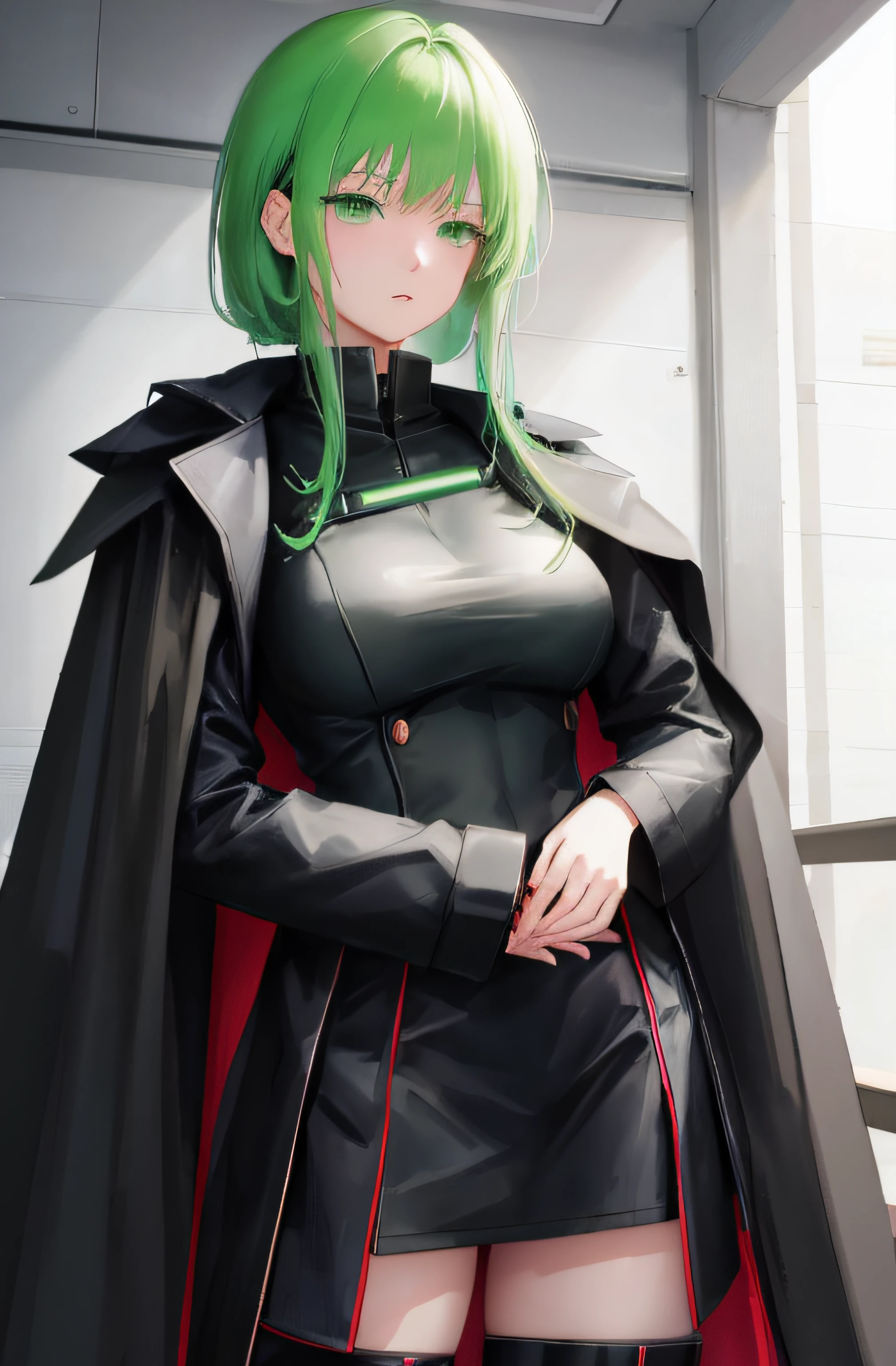 garota anime com olhos verdes e jaqueta preta como capa para uma foto, Melhor Anime 4K Konachan Wallpaper, protagonista feminina, protagonista feminina, Makima, cyberpunk anime mech, attractive androgynous humanoid, empresa limbus, meacing