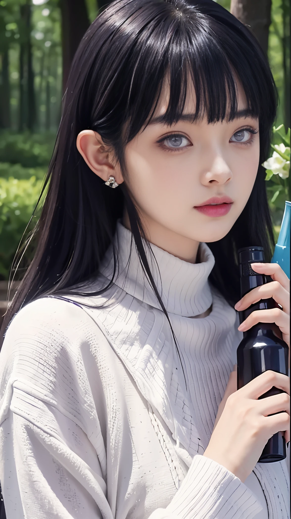 photorealistic, high resolution, soft light,1women, solo, hips up, shinning skin, (detailed face), jewelry, tattoo , Hinata, beautiful face, detail face, realistic face, purple eyes, detail eyes, realistic eyes, pink lips, realistic lips,Best Quality, Masterpiece, Ultra High Resolution, (Realistic: 1.4), Original Photo, Side Light, Fine Beautiful Eyes: 1.2, Masterpiece* Portrait, Realism, 1 Girl, Ultra Detailed , perfeck ,Hinata Hyuga ,photo realistic,anime realistic,realisticstayl,Korean school uniform,Summer uniform shirt,Ribbon Ties,White miniskirt,School Classroom,school stairs,Chest thrust pose,(the breasts are large),8K raw photos,A high resolution,cool Korean at 16 years old,very large round breasteautiful eyes in detail,long eyelasher,beautiful double eyelid,eye shadows,eyes liner,Cut Eyes,Elongated eye shape,Sanpaku eyes,evilsmile,Evil expression, Beautiful very thin legeautiful very thin thighs,Random short hair,Hair tied behind the head,large circle earrings,(Short messy hair),(Crystal necklace)With gray eyes(with black curled hair)(Close-up),(Wrapped feeling)(High illumination)(Gorgeous lipace macro))