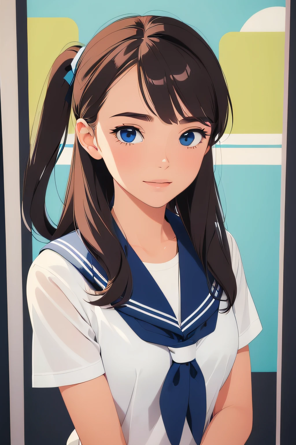 1girl in,Adorable,extremely detailed eye,extra detailed face,very detail hair,8K,resolution,High School Girl,Sailor Uniform