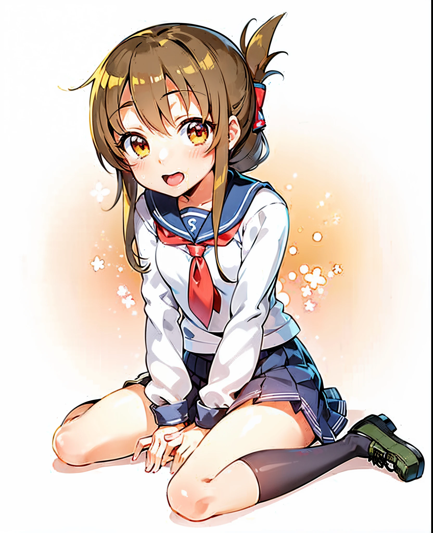 anime girl sitting on the ground with her legs crossed, Cute anime girl, (Anime Girl), an anime girl, Anime Girl, iwakura lain, Cute Anime, pretty anime girl, small loli girl, young anime girl, cute anime style, Anime Best Girl, anime moe art style, Crouching anime girl, charming anime girls, Cute Schoolgirl