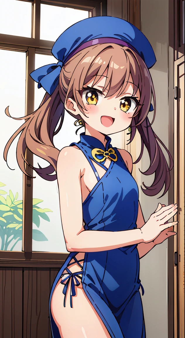 (masutepiece, Best Quality, Perfect Anatomy, High quality:1.4), nice hand, Perfect hands, Detailed beautiful hands, Large_filesize, fulcolor, hight resolution, symmetric, exceptional, Best aesthetic, newest, Anime, very beautiful detailed body,The hair,faces,The eye, , BREAK,
1girl in, (Cute:1.5),(Chibi:0.5),(kawaii:2.0),(Lori:2.0),(7 old girl),(Solo:1.65),BREAK, (flat chest:1.2,), Clear skin, Beautiful skin, Shy, One Beautiful Girl,(Hair Bow, reddish brown hair, Twin-tailed:1.2), (Brown eyes, long eyelashes, Double eyelids: 1.2), Shiny skin, gleaming skin,Clear skin, Beautiful skin,( A smile:1.5), Solo,gleaming skin, Clear skin, Beautiful skin(best quality face),(Top quality glowing eyes), (The best smile,Doya face:1.45), BREAK is a modern cheongsam look,
Knee-length silk cheongsam with bright floral pattern,
Cap sleeves and high side slits add a contemporary touch,
Traditional mandarin collar and frog closure add authenticity,
Fitted waist with belt with modern ribbon detail,
Sophisticated finishes with strappy stiletto heels and a sophisticated clutch,
Minimalist drop earrings with an oriental feel,
BREAK,(morning), inside in room,A room in a dilapidated apartment,Tatami mats,window,Chabudai,unit bath door,entranceway,scattered diapers,naked girl poster,coke,on back, tusk, Open mouth, Looking away,depth of fields,
BREAK,wakame,wakame,wakame,(Cowboy Shot:1.4),
BREAK,(Blurry background:1.3),(absurderes, hight resolution, Super Detail Art),cel shading,Clear Color, Lonely optical effect, Beautiful pictures, Bright glow, mystic atmosphere,(Close-up of girl:1.1), Mystical light particle effect,manga influence, clean line drawings,