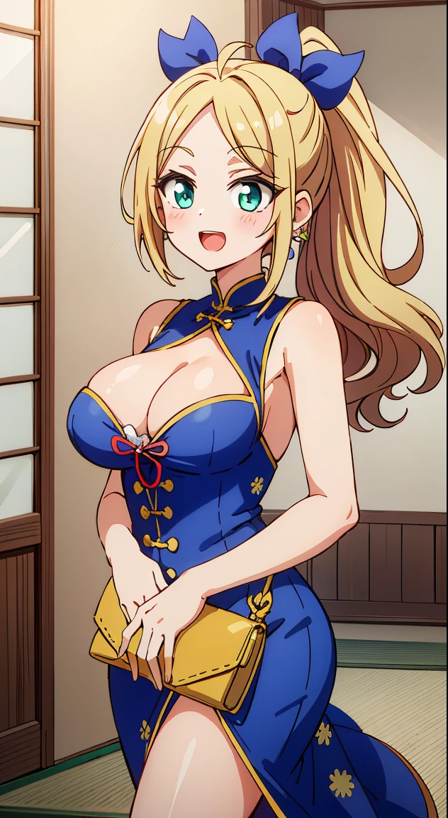 (masutepiece, Best Quality, Perfect Anatomy, High quality:1.4), nice hand, Perfect hands, Detailed beautiful hands, Large_filesize, fulcolor, hight resolution, symmetric, exceptional, Best aesthetic, newest, Anime, very beautiful detailed body,The hair,faces,The eye, , BREAK,



1 beautiful girl, girl with, (Cute:1.5),(Chibi:0.5),(kawaii:2.0),(Lori:2.0),(12 year old girl),(large full breasts:1.65),(Ahoge,High Ponytail,Blonde hair, blue bow, Green eyes,eyebrows visible through hair,side locks,Parted bangs,Long hair, Hair Flower, Hair Ornament, Big ribbon in the hair, Curly hair,Bow:1.4),:el,White feathers, one white winged, Angel wings,Spread wings, Glowing wings),pitt \(Kid Icarus\),gleaming skin, Clear skin, shining beautiful skin, Open mouth,Smile, Solo, tusk, Upper teeth,(long eyelashes, Double eyelids:1.2),Solo,gleaming skin, Clear skin, Beautiful skin,(best quality face),(Top quality glowing eyes),(The best smile,Doya face:1.45),Modern cheongsam,BREAK,
Knee-length silk cheongsam dress with bright floral pattern,
Cap sleeves and high side slits add a contemporary feel,
Traditional mandarin collar and frog clasp add authenticity,
Belted fitted waist with modern ribbon detail,
Finish the look with strappy stiletto heels and a sleek clutch,
Minimalist drop earrings with an oriental feel,
BREAK,(morning), inside in room,A room in a dilapidated apartment,Tatami mats,window,Chabudai,unit bath door,entranceway,scattered diapers,naked girl poster,coke,on  back, tusk, Open mouth, Looking away,depth of fields,

 BREAK,wakame,wakame,wakame,(Cowboy Shot:1.4), 

BREAK,(Blurry background:1.3),(absurderes, hight resolution, Super Detail Art),cel shading,Clear Color, Lonely optical effect, Beautiful pictures, Bright glow, mystic atmosphere,(Close-up of girl:1.1), Mystical light particle effect,manga influence, clean line drawings,