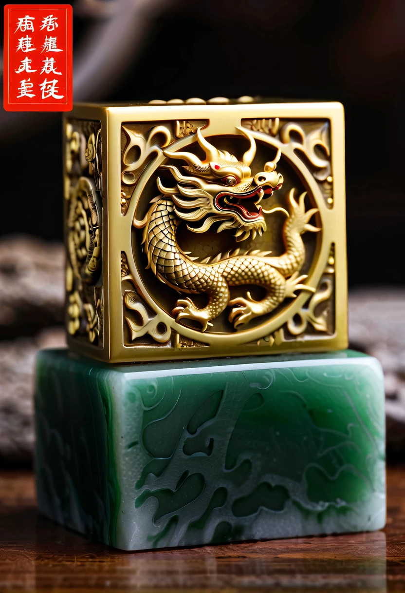 dragon scale，faucet，Chinese totem dragon，scale，china idol，Ancient divine beasts，Jade square seal，Square seal，A symbol of imperial power，golden dragon seal