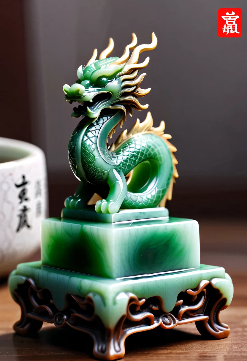 dragon scale,faucet,Chinese totem dragon,scale,china idol,Ancient divine beasts,Jade carved square seal,Square seal,A symbol of imperial power,Dragon Seal