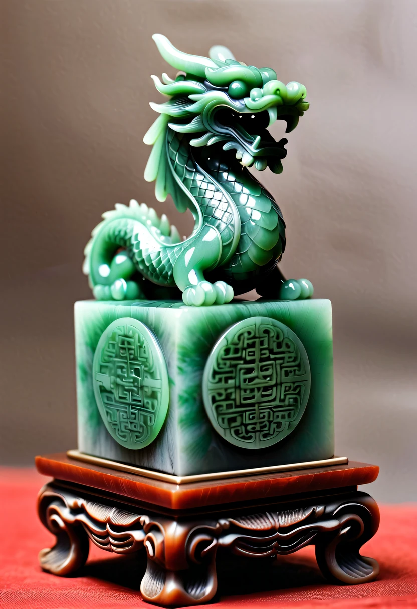 dragon scale,faucet,Chinese totem dragon,scale,china idol,Ancient divine beasts,Jade carved square seal,Square seal,A symbol of imperial power,Dragon Seal